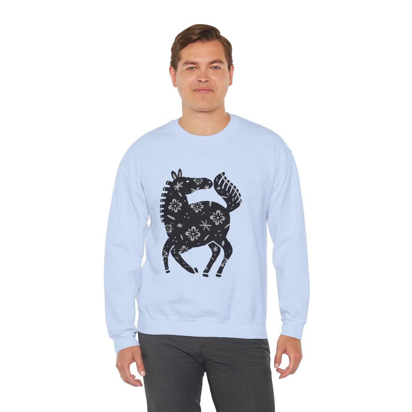 ‘Black Horse’ Unisex Heavy Blend™ Crewneck Sweatshirt