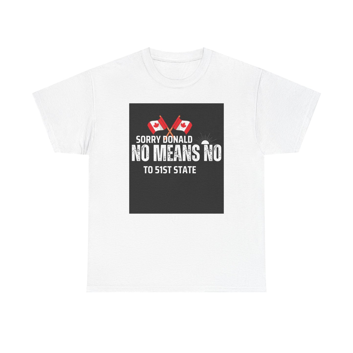 Unisex Heavy Cotton Tee - "Sorry Donald, No Means No to 51st State"