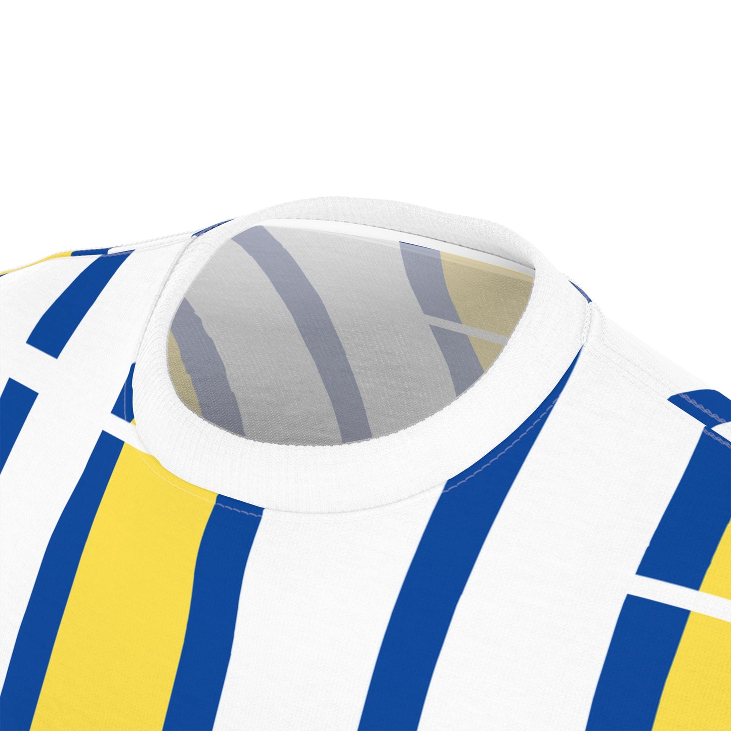 ‘Blue & Yellow Stripes’ Unisex Cut & Sew Tee (AOP)