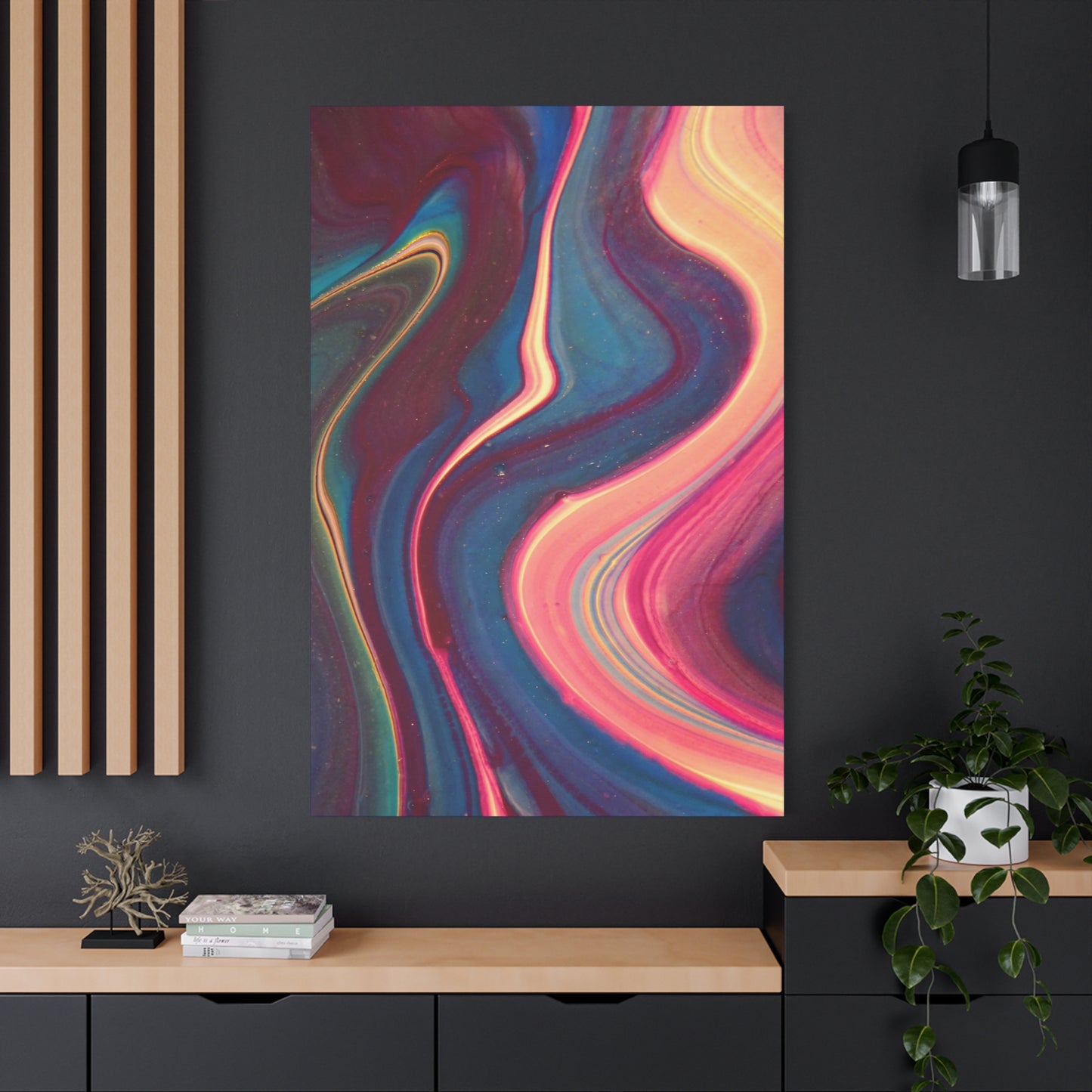‘ABSTRACT’ Blue Matte Canvas, Stretched, 1.25"