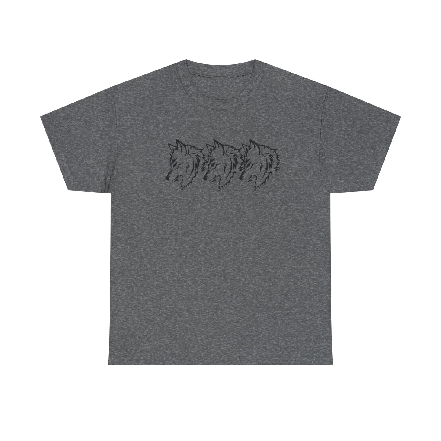 Unisex Heavy Cotton Tee - Minimalist Wolf Design for Nature Lovers