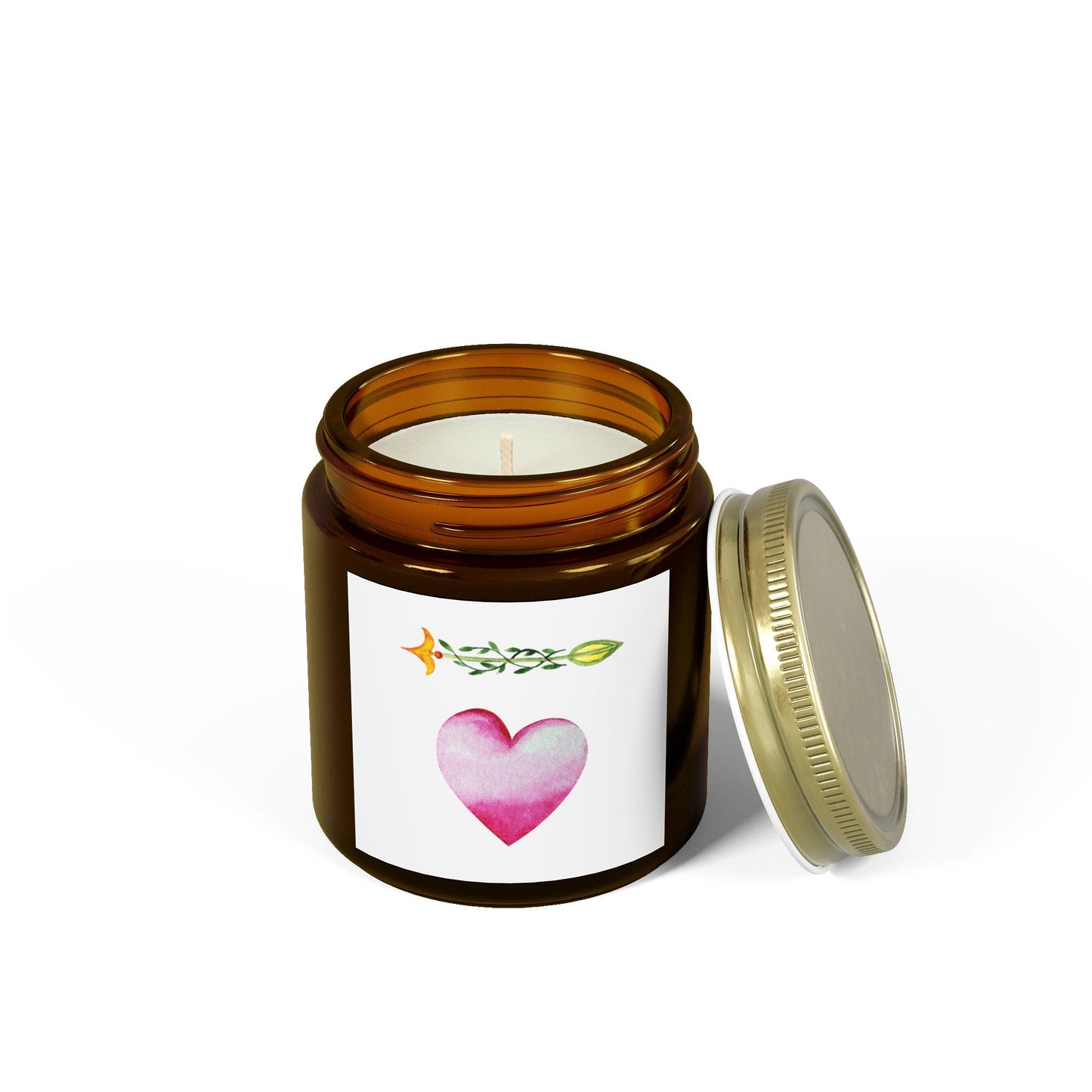‘Heart and Arrow’ Scented Candles, Coconut Apricot Wax (4oz, 9oz)