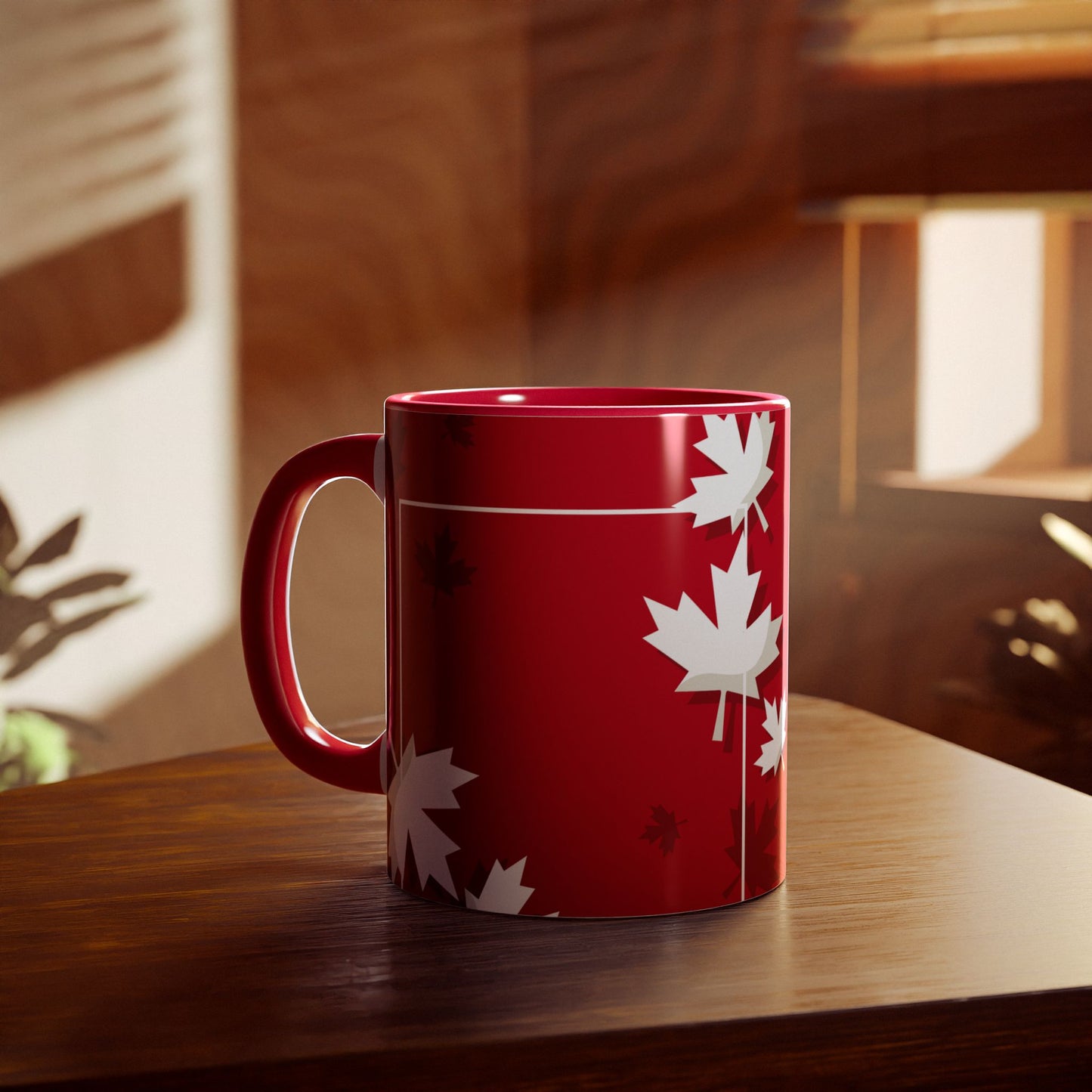Festive Maple Leaf Accent Mug – 11oz for Cozy Celebrations