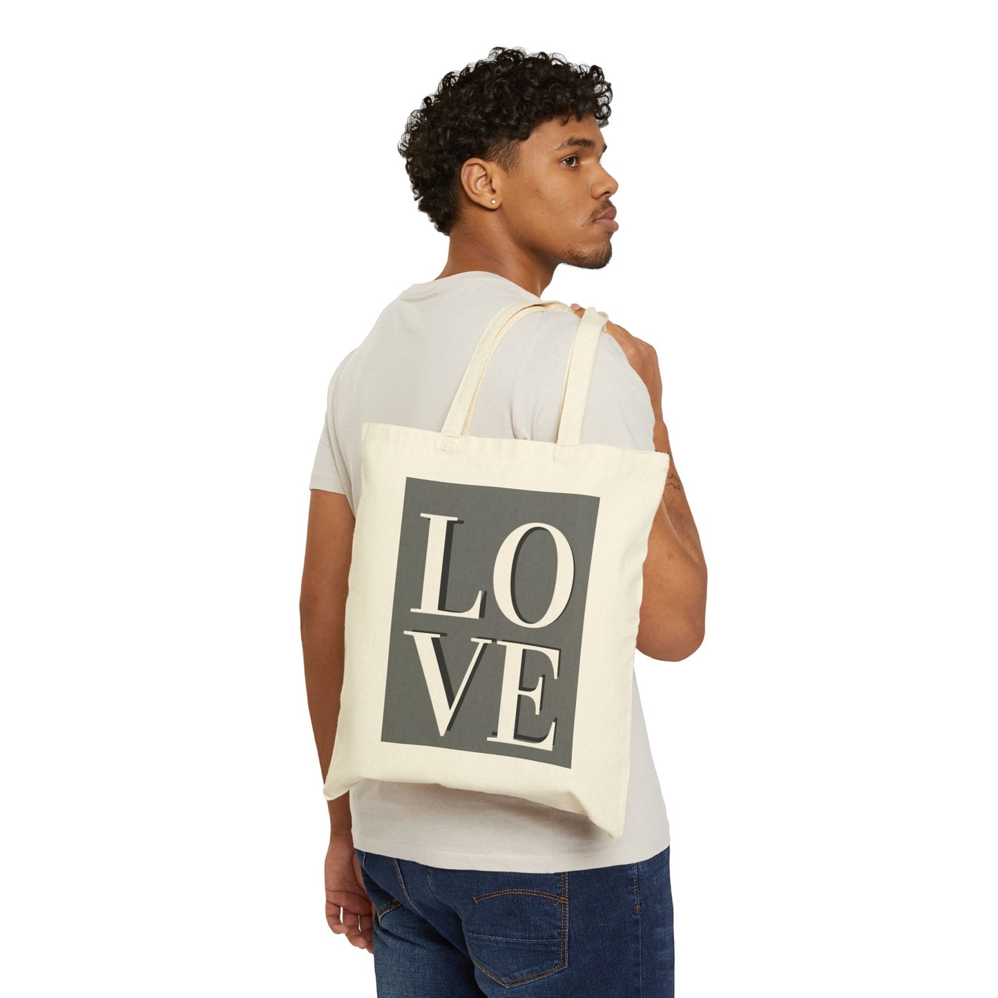 ‘LOVE’ Cotton Canvas Tote Bag