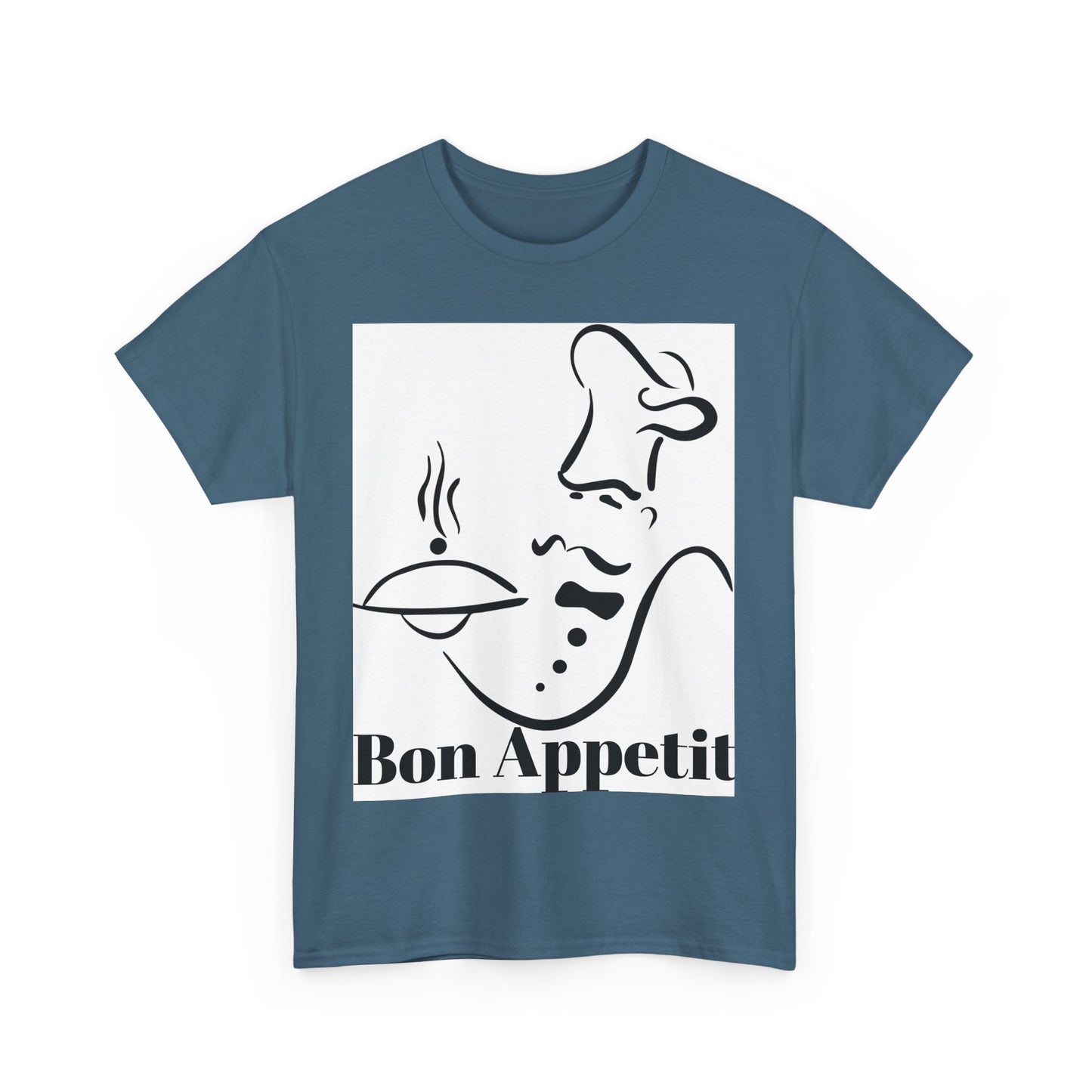 Bon Appetit Chef Unisex Heavy Cotton Tee - Perfect for Food Lovers & Culinary Chefs