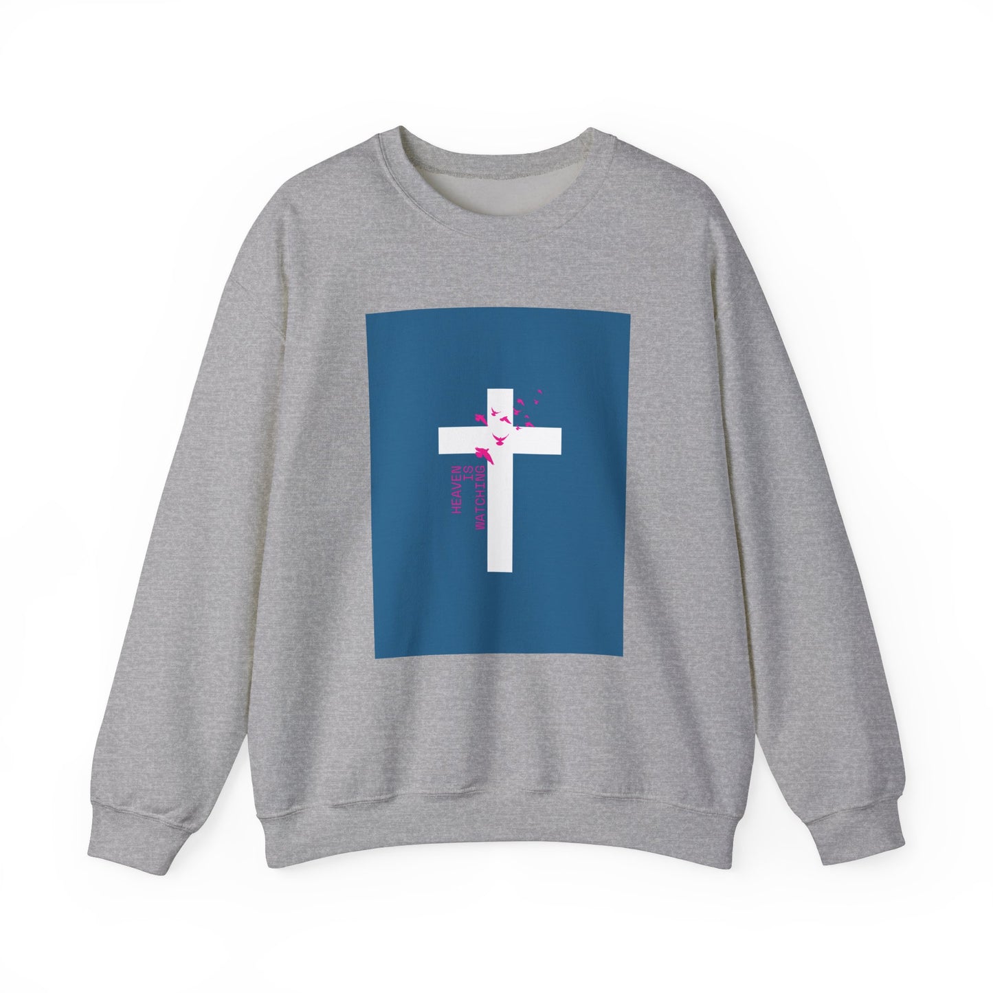 Inspirational Cross Design Unisex Crewneck Sweatshirt - Faith & Love