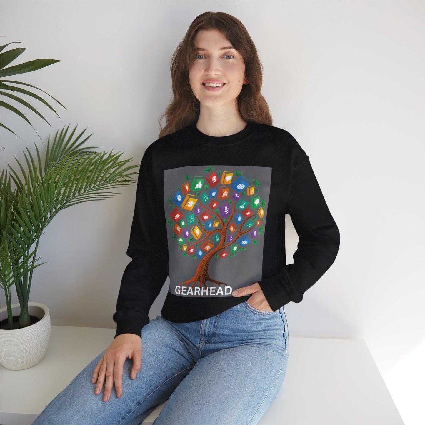 Gearhead Tree Graphic Unisex Crewneck Sweatshirt - Cozy & Stylish
