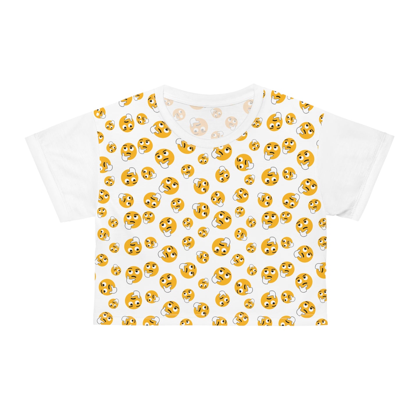 ‘Smileys” Crop Tee (AOP) 100% Poly