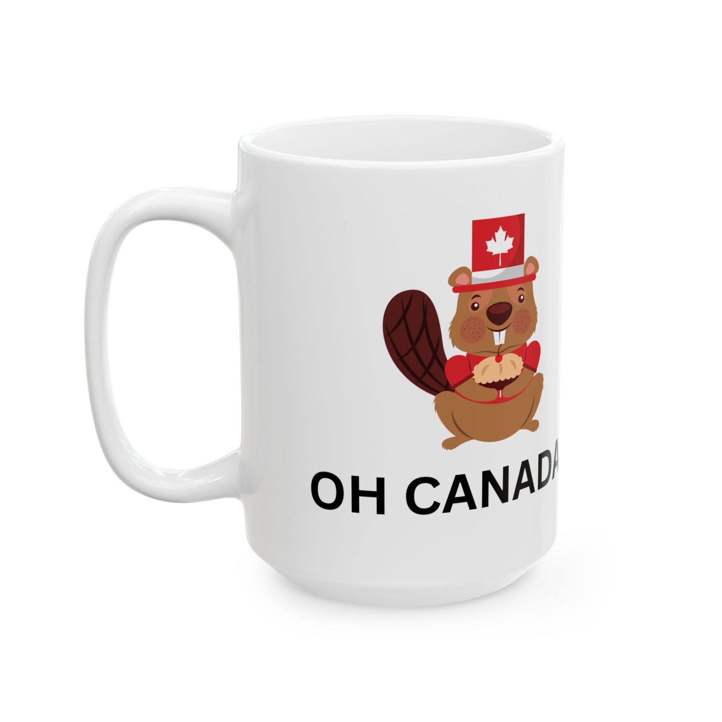 Canada-Themed Ceramic Mug - Oh Canada, Cute Beaver Design, Perfect for Gifts and Celebrations