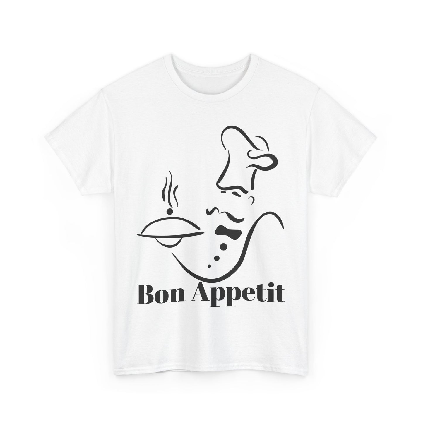 Bon Appetit Chef Unisex Heavy Cotton Tee - Perfect for Food Lovers & Culinary Chefs
