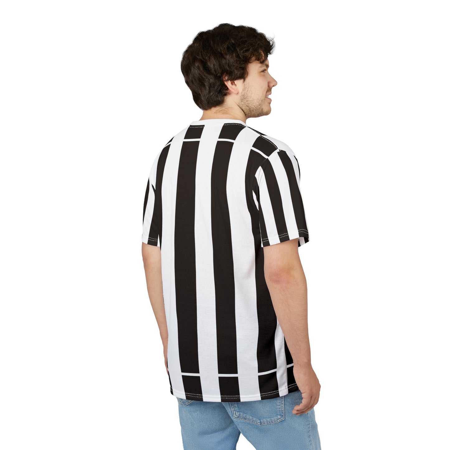 ‘Black & White Stripes’ Unisex Cut & Sew Tee (AOP)