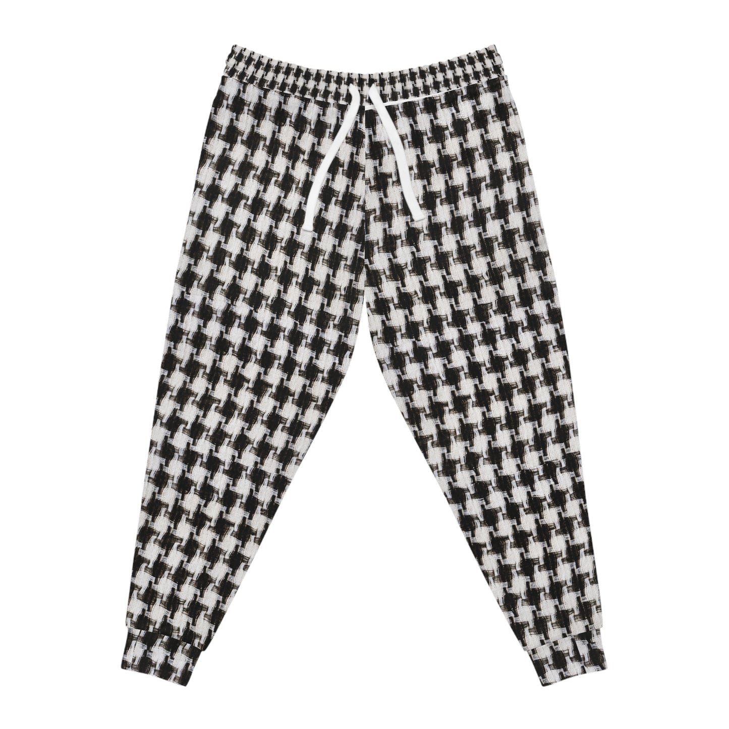 ‘BLACK & WHITE Checkers’ Athletic Joggers (AOP)