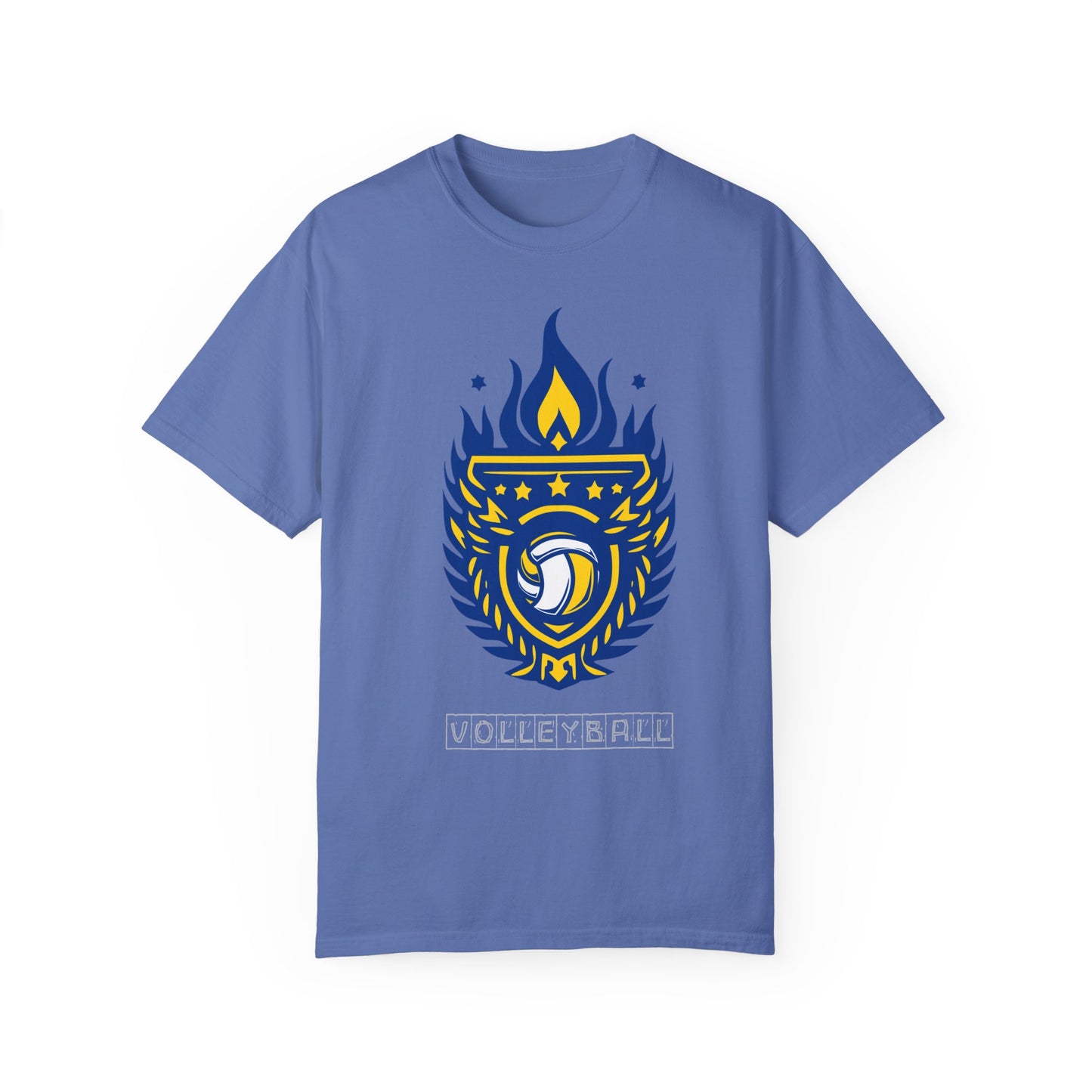 Vintage Volleyball Crest Unisex Garment-Dyed T-shirt