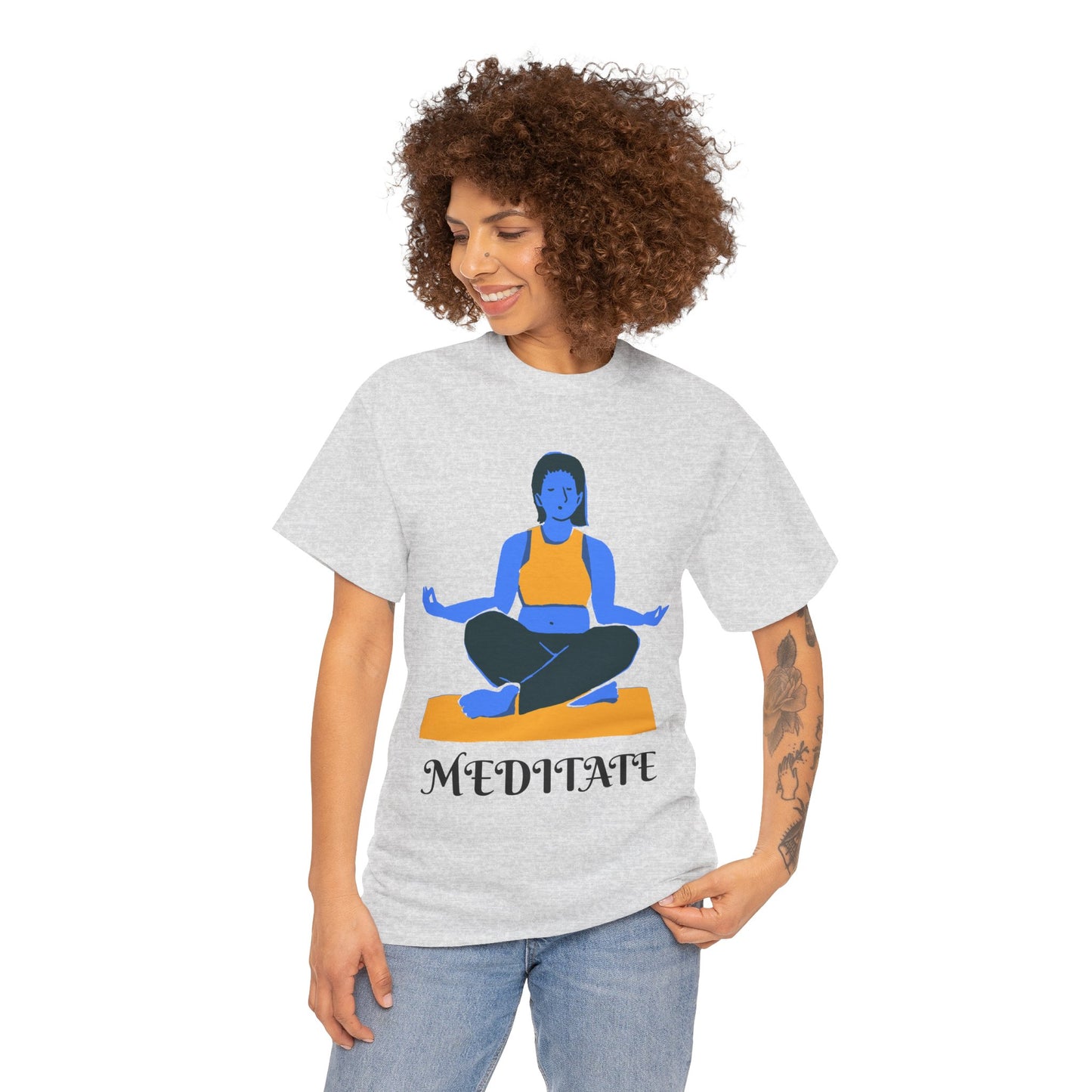 ‘MEDITATE’ Unisex Heavy Cotton Tee