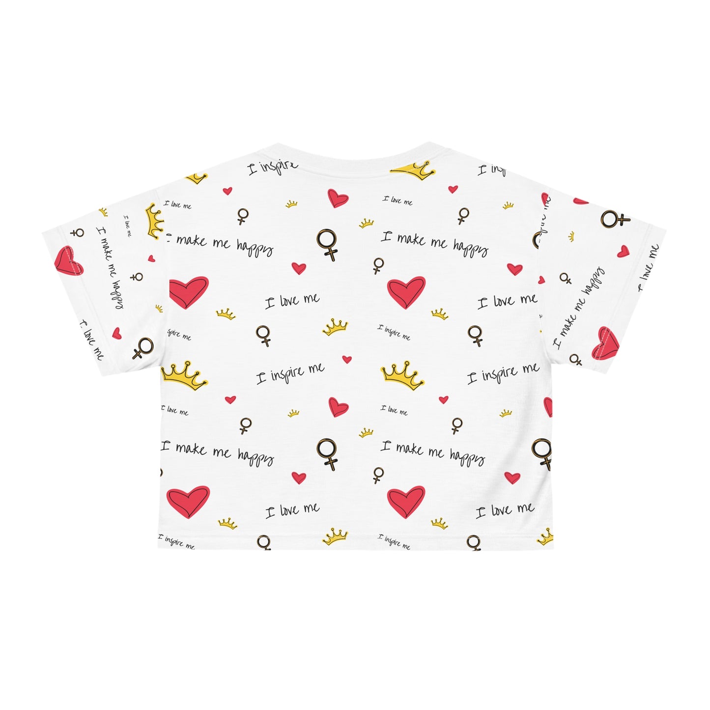 ‘I Love Me’ Crop Tshirt (AOP)