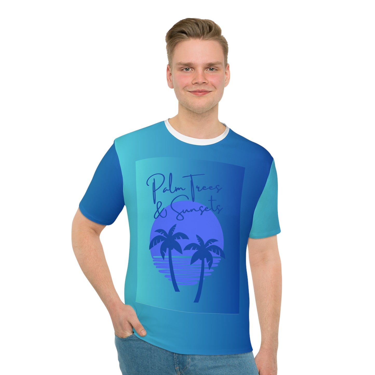 Tropical Vibes T-Shirt, Casual Summer Tee, Beachwear, Vacation Shirt, Gift for Beach Lovers, Palm Trees & Sunsets Design