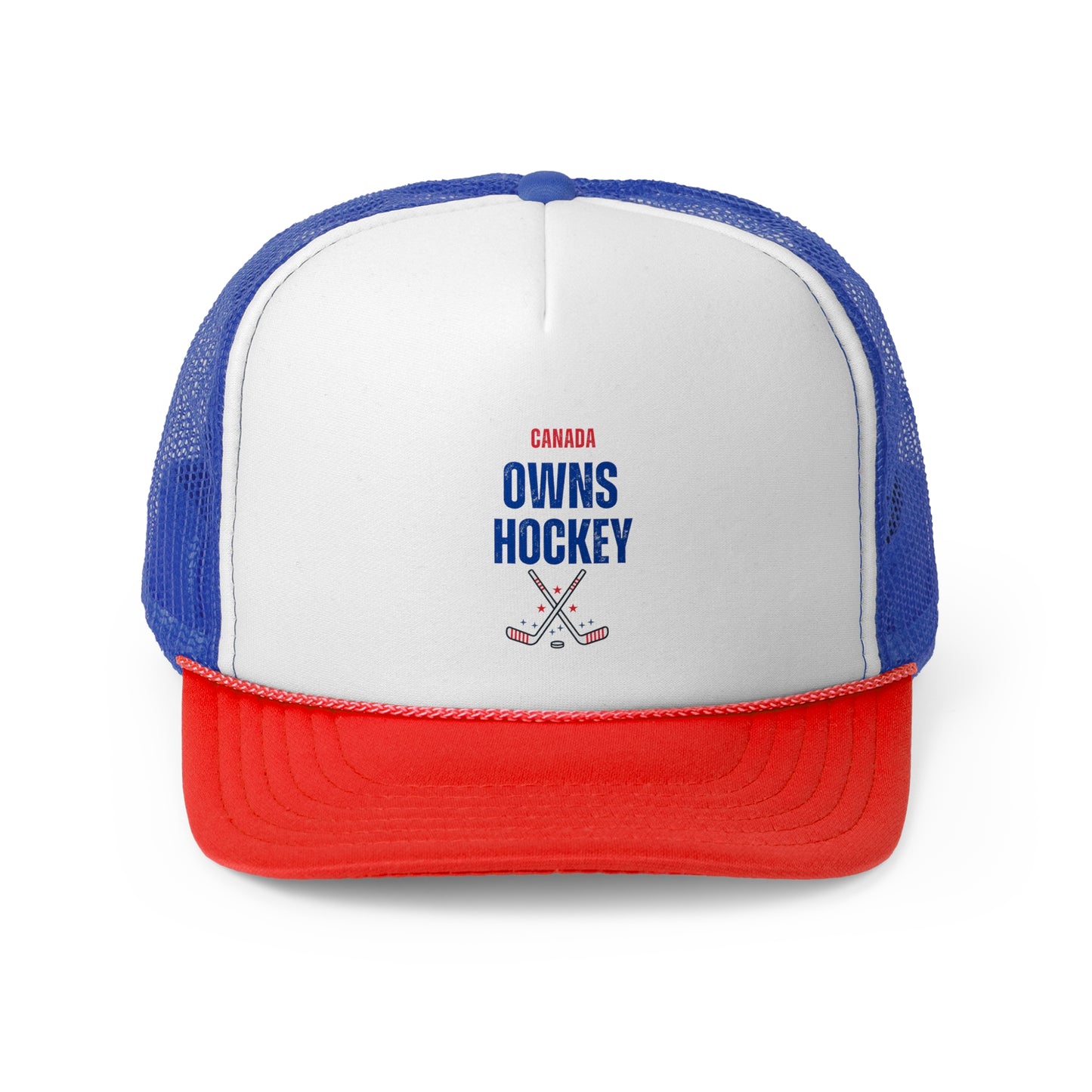 Canada Owns Hockey Trucker Cap - Sporty & Fun Hat for Hockey Lovers