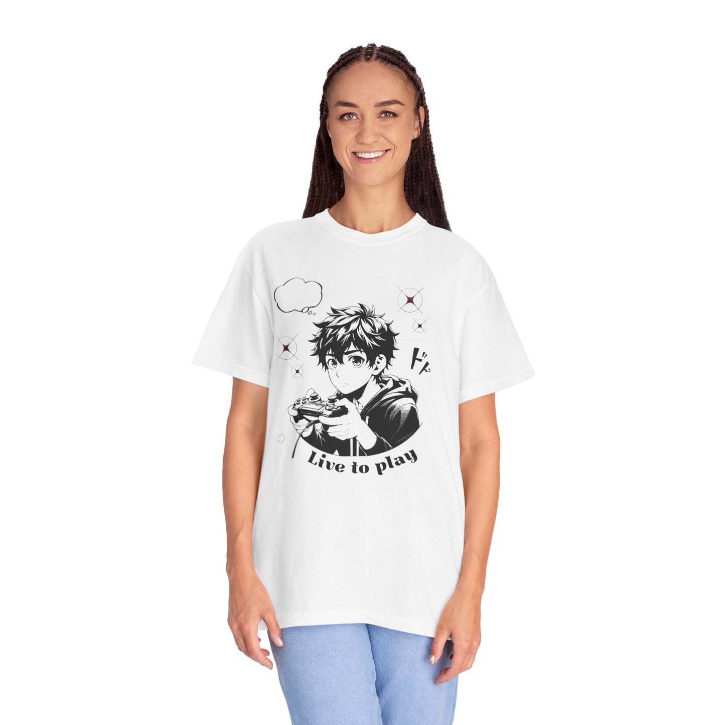 Anime 'Live to Play' Unisex Garment-Dyed T-Shirt
