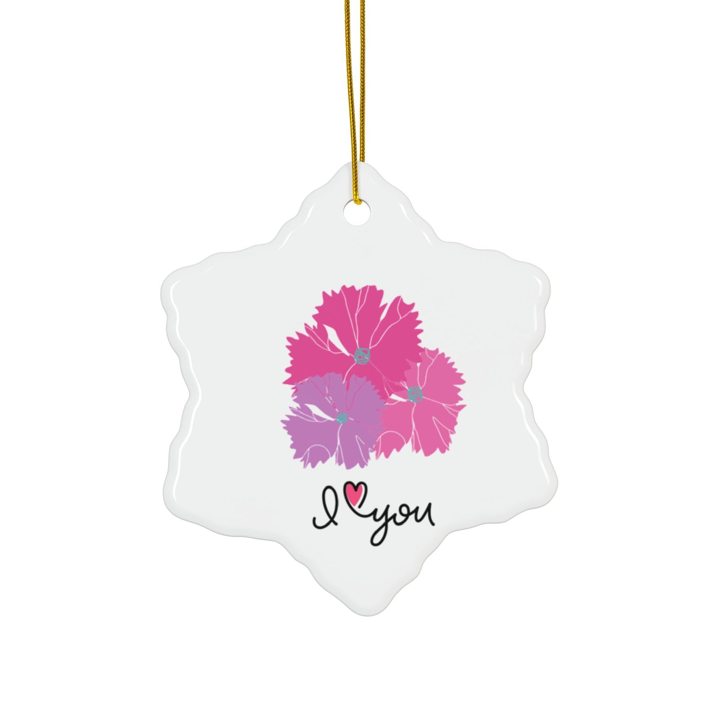 ‘I Love You’ Ceramic Ornaments, 2-Side Print, (1pc, 3pcs, 5pcs, 10pcs)