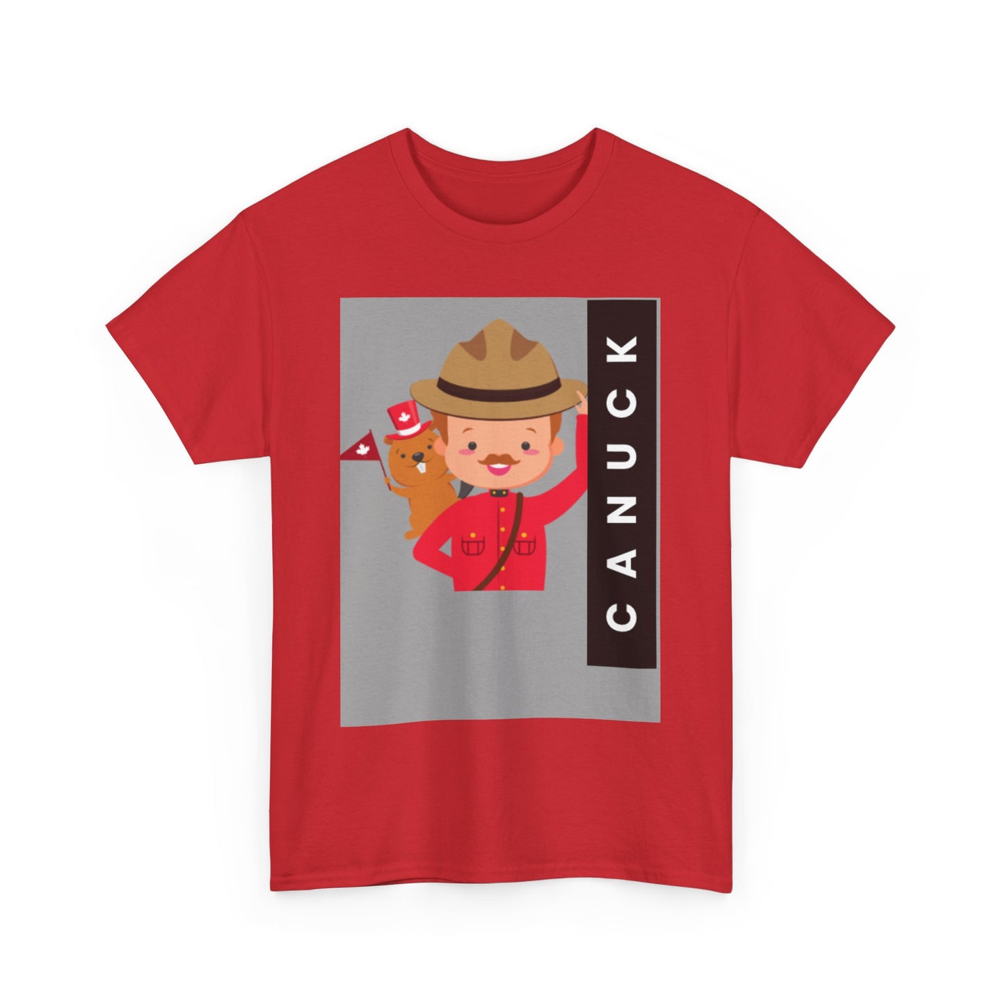 Cute Canuck Bear Unisex Heavy Cotton Tee - Perfect for Canada Day & Winter Celebrations