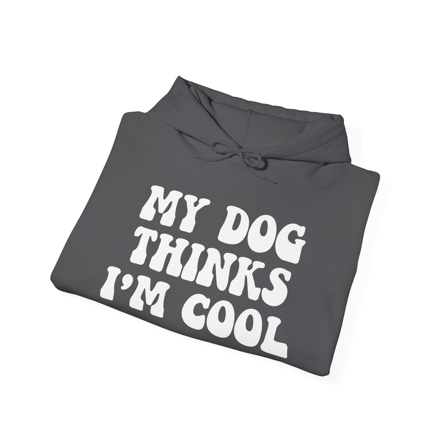‘My dog thinks I’m cool’ Heavy Blend™ Hooded Sweatshirt