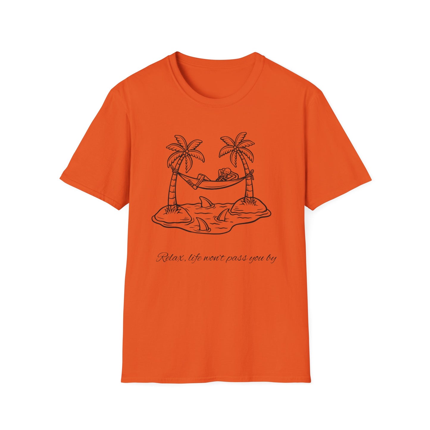 Relaxing Paradise T-Shirt with Hand-Drawn Design, Beach Vibes Tee, Summer Apparel, Eco-Friendly Gift, Vacation Essential