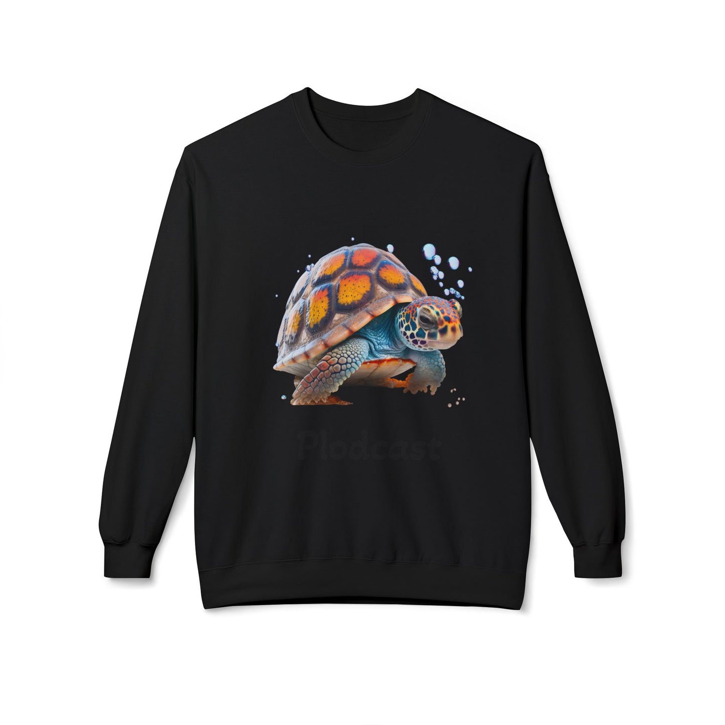 ‘Plodcast’ Turtle Unisex Midweight Softstyle Fleece Crewneck Sweatshirt