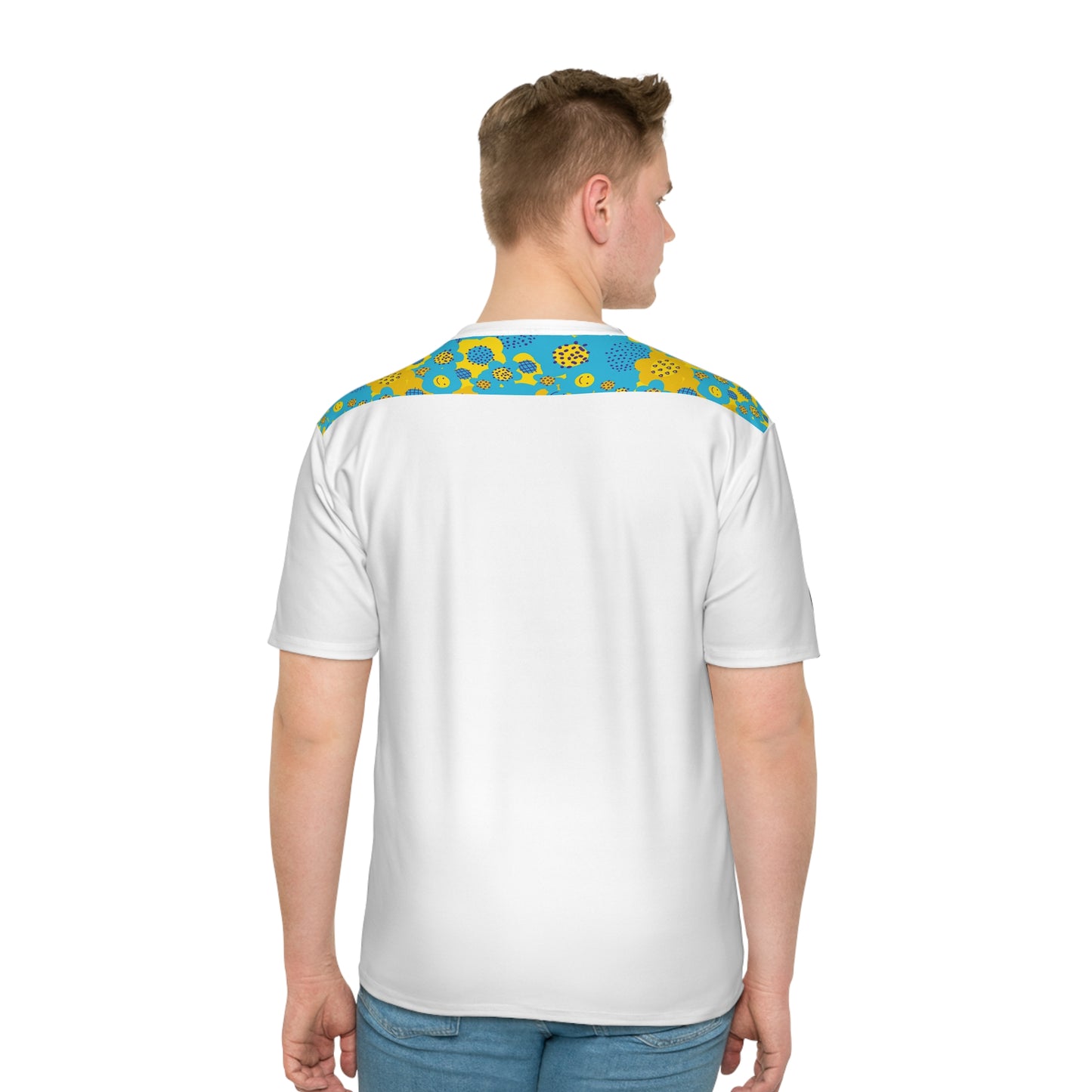 ‘Blue/Yellow Pattern Accent’ Men's Loose T-shirt (AOP)