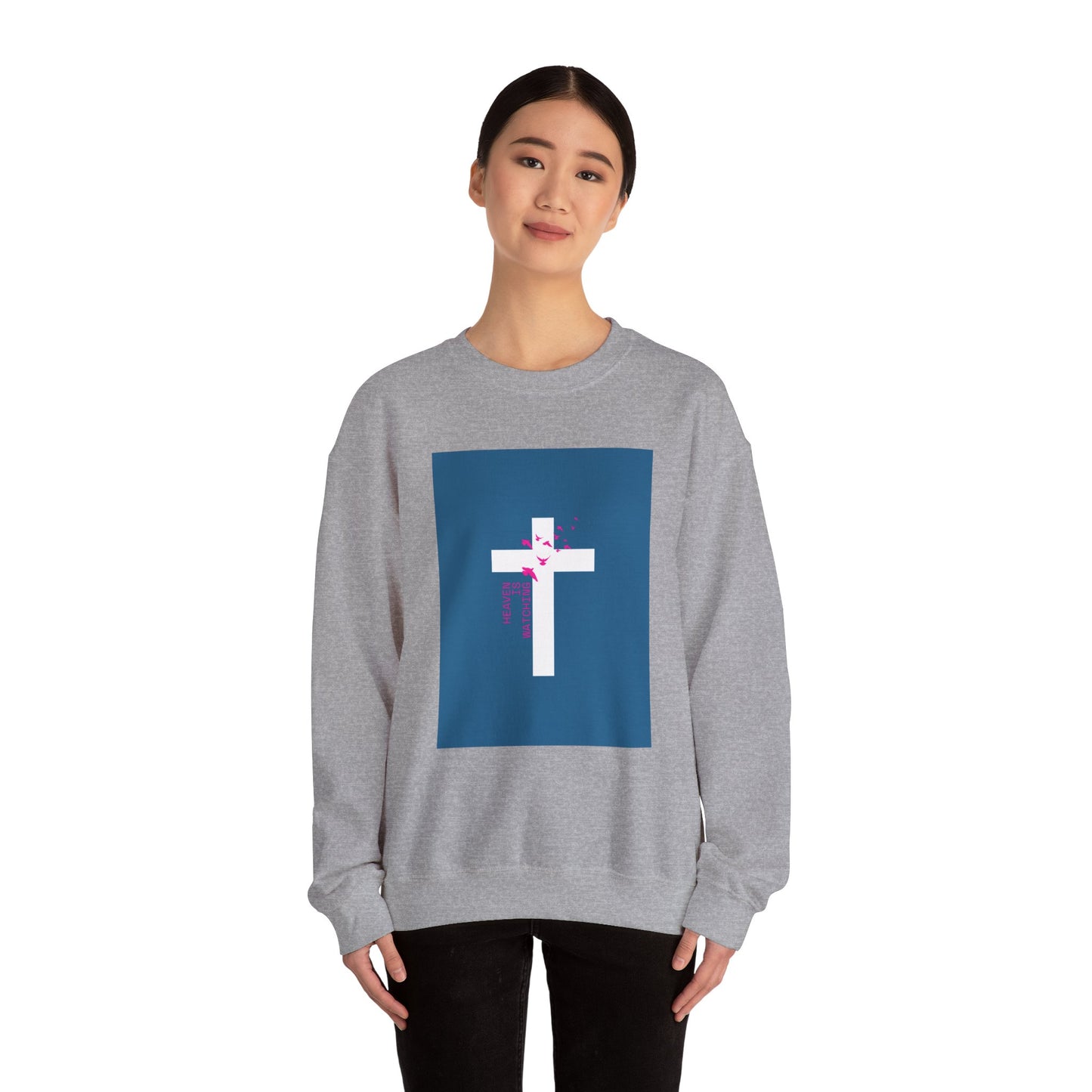 Inspirational Cross Design Unisex Crewneck Sweatshirt - Faith & Love