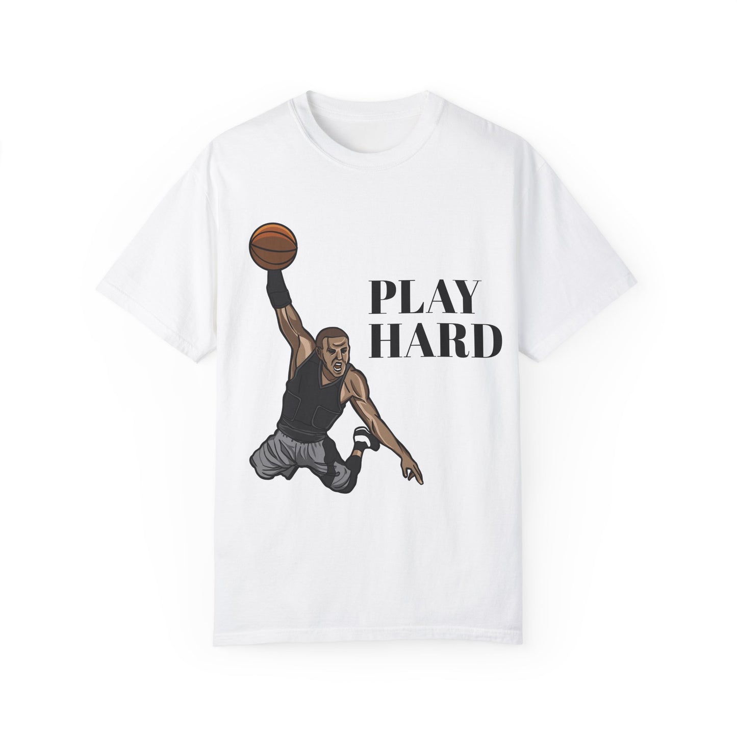 ‘PLAY HARD’ BASKETBALL Unisex Garment-Dyed T-shirt