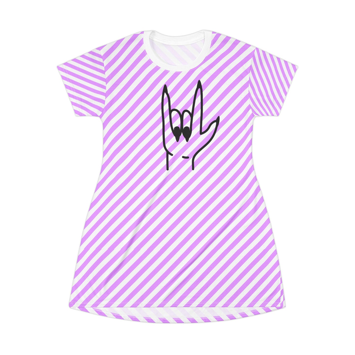 ‘Pink Diagonal Pin Stripe’ Shirt Dress (AOP)