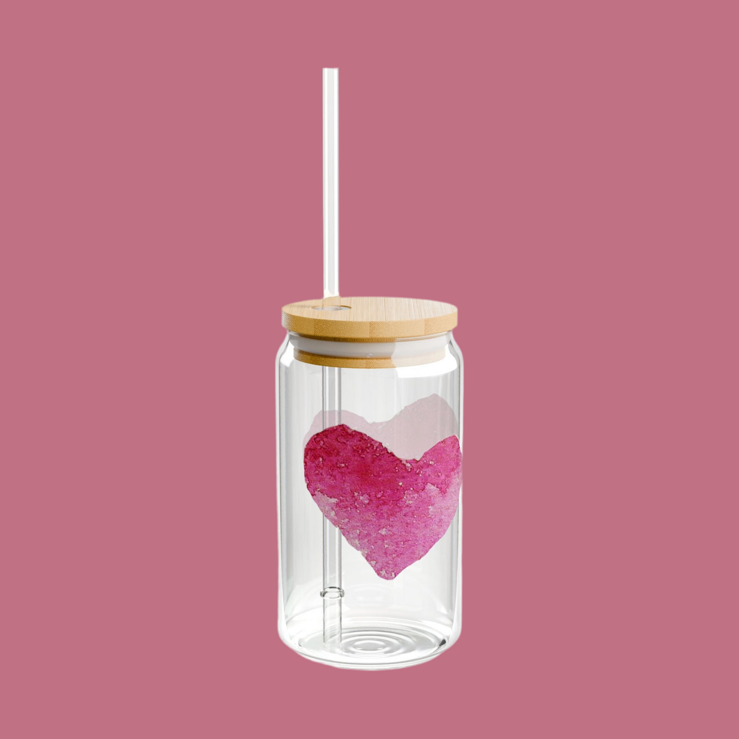 ‘Heart’ Sipper Glass, 16oz
