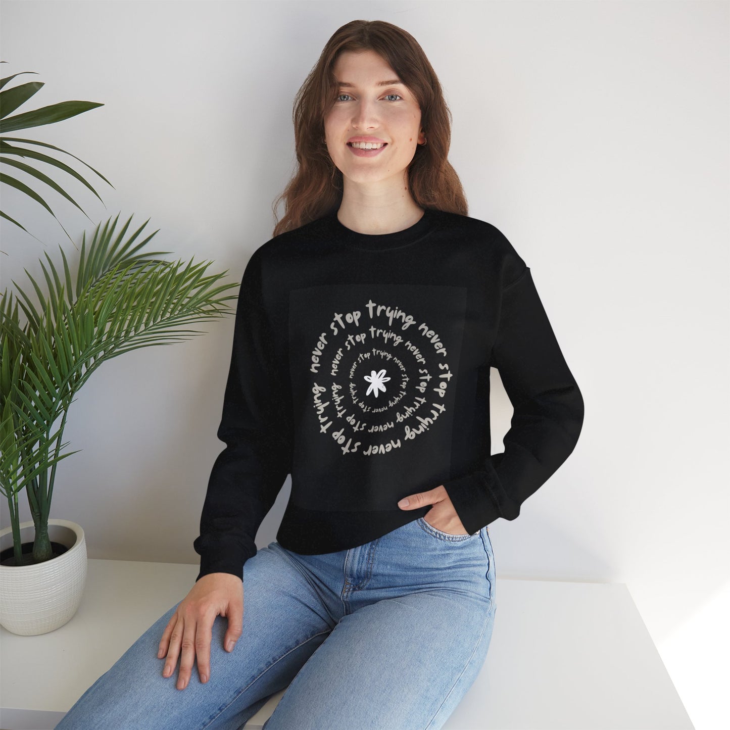 ‘Never Stop Trying’ Unisex Heavy Blend™ Crewneck Sweatshirt