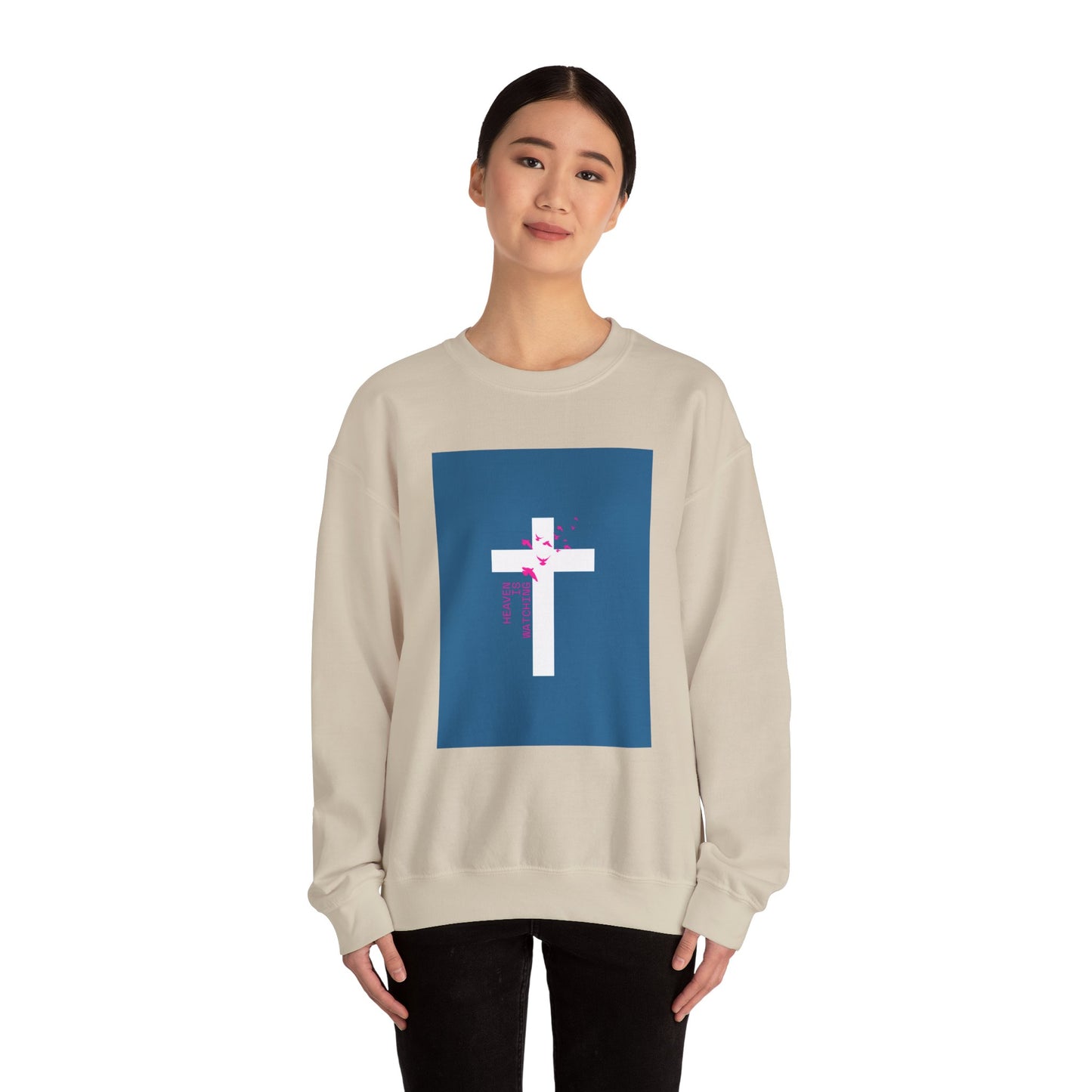 Inspirational Cross Design Unisex Crewneck Sweatshirt - Faith & Love