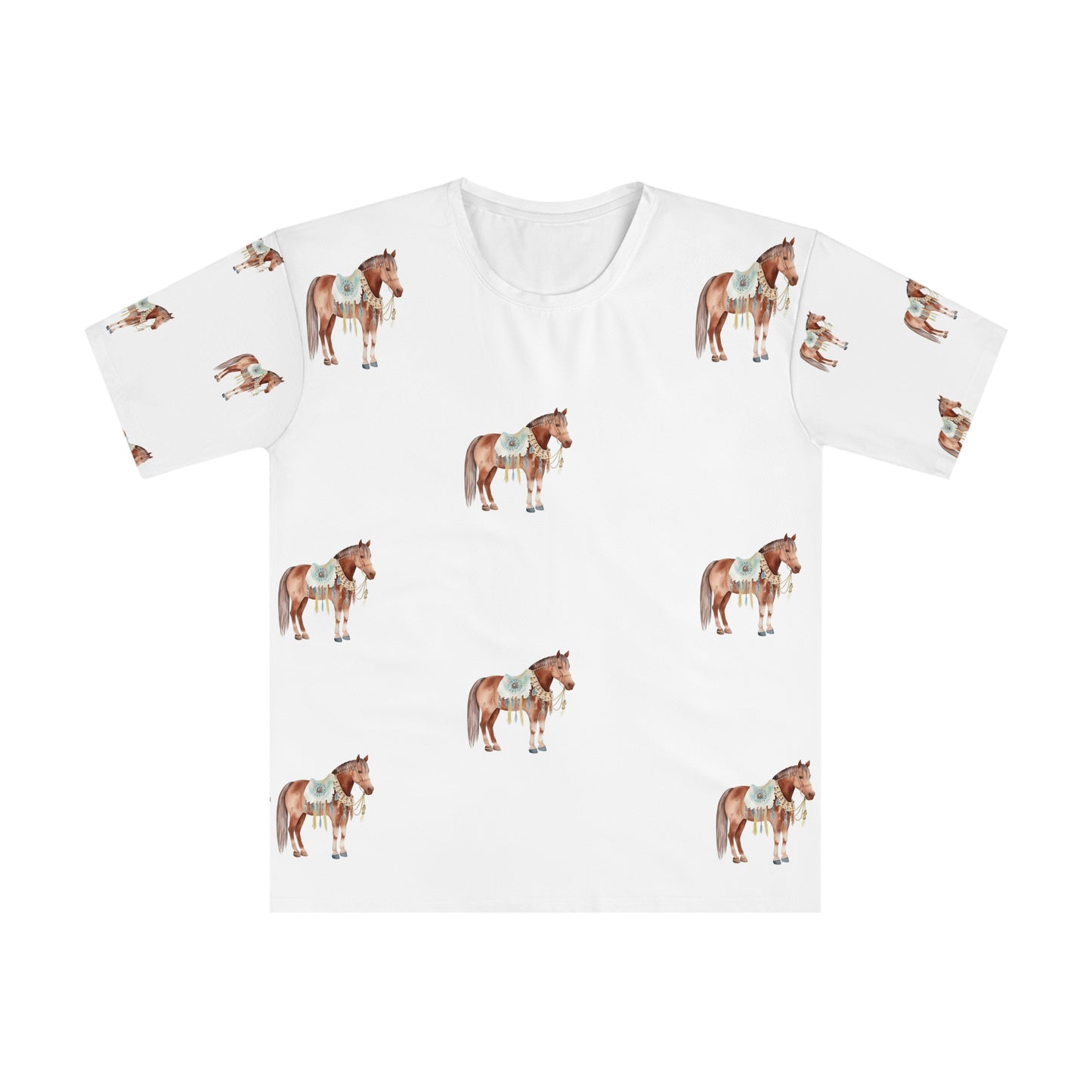 ‘Brown Horses’ Men's Loose T-shirt (AOP)