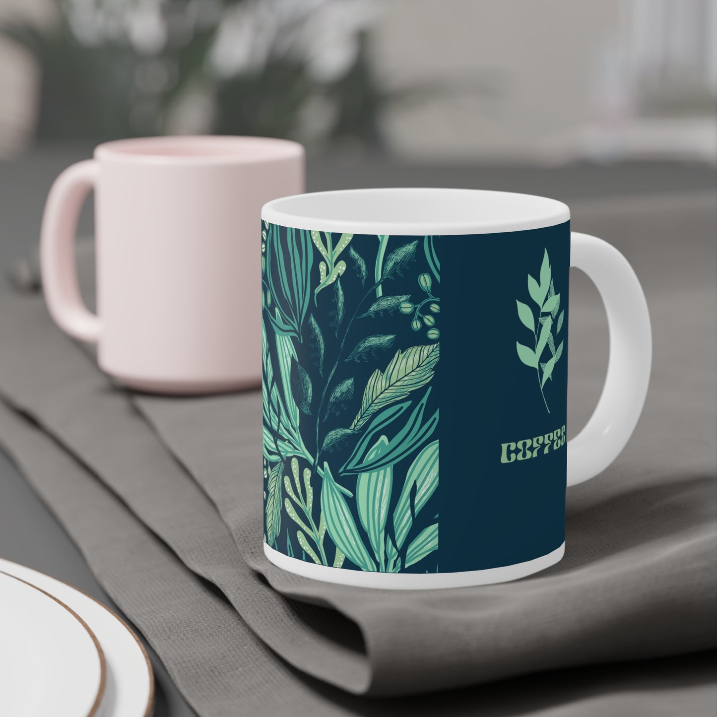 Botanical Ceramic Mug Collection, Eco-Friendly Coffee Cup, Perfect Gift for Plant Lovers, Sip & Savor, Nature-Inspired Drinkware
