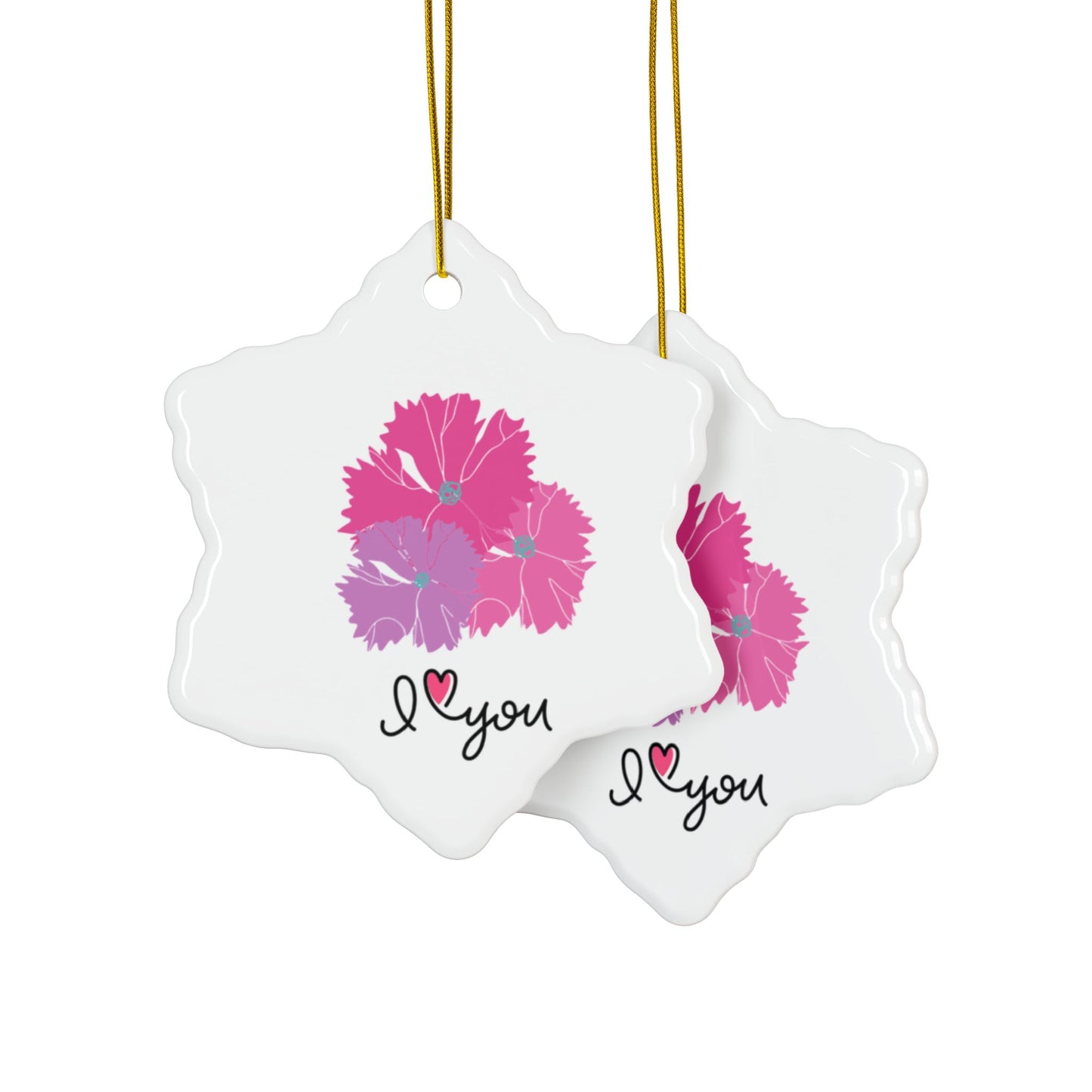 ‘I Love You’ Ceramic Ornaments, 2-Side Print, (1pc, 3pcs, 5pcs, 10pcs)