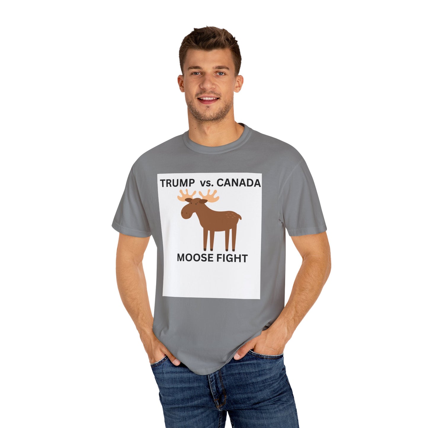 Funny Moose Fight T-Shirt - Trump vs. Canada Unisex Tee