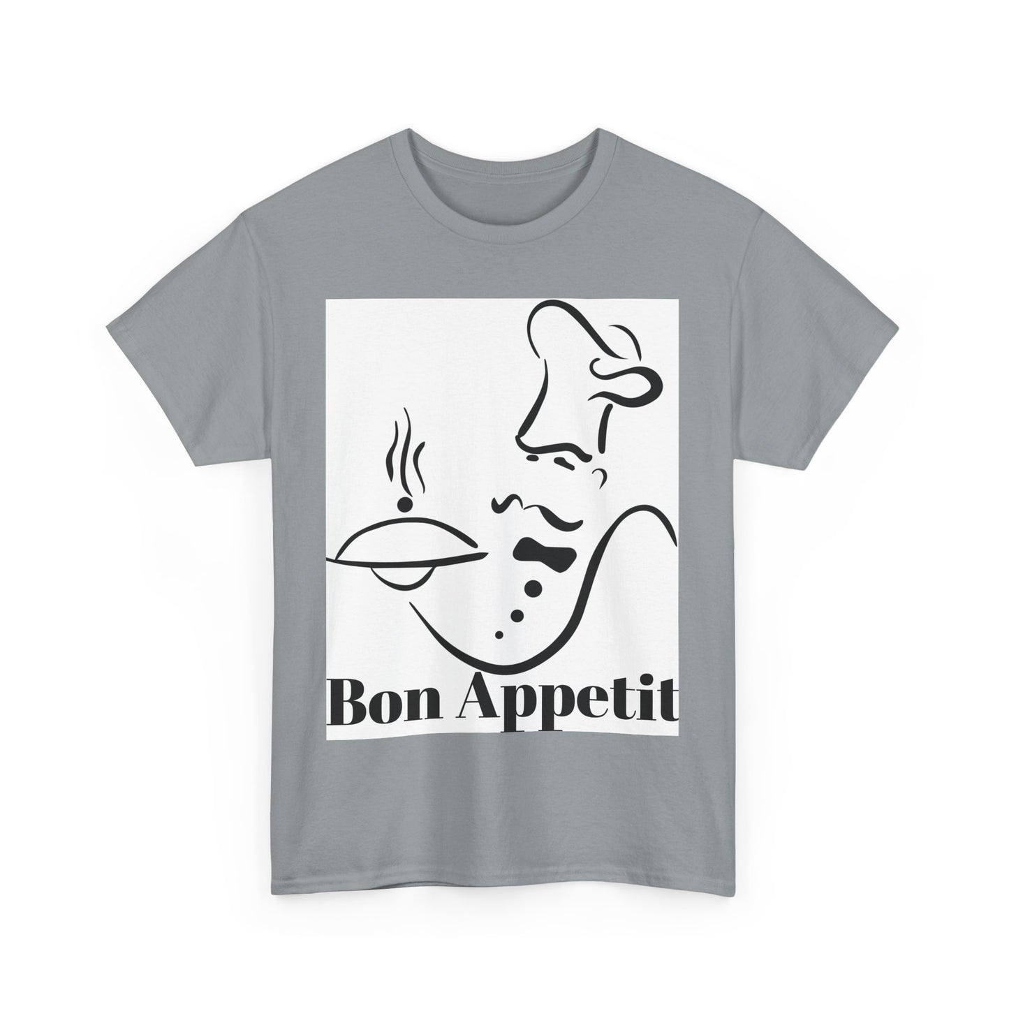 Bon Appetit Chef Unisex Heavy Cotton Tee - Perfect for Food Lovers & Culinary Chefs