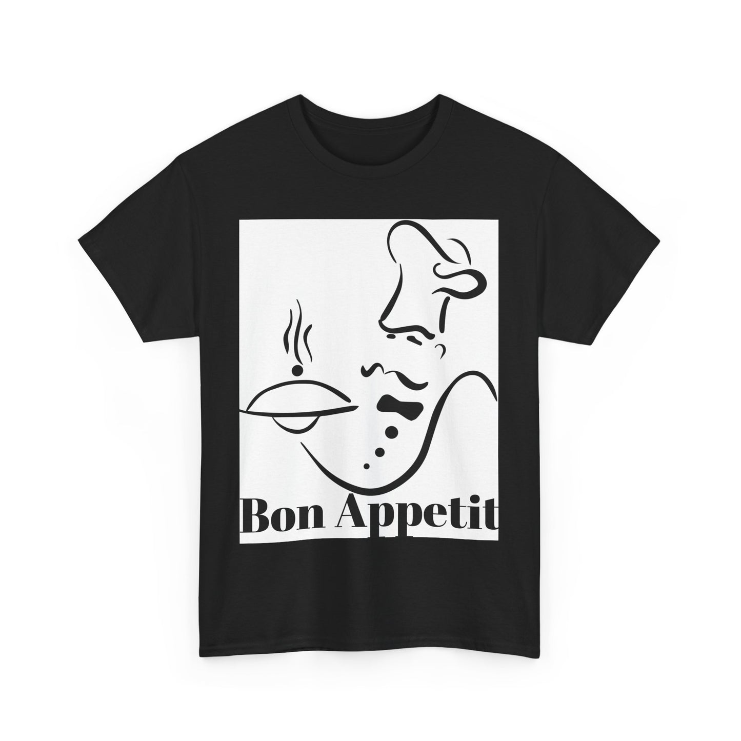 Bon Appetit Chef Unisex Heavy Cotton Tee - Perfect for Food Lovers & Culinary Chefs