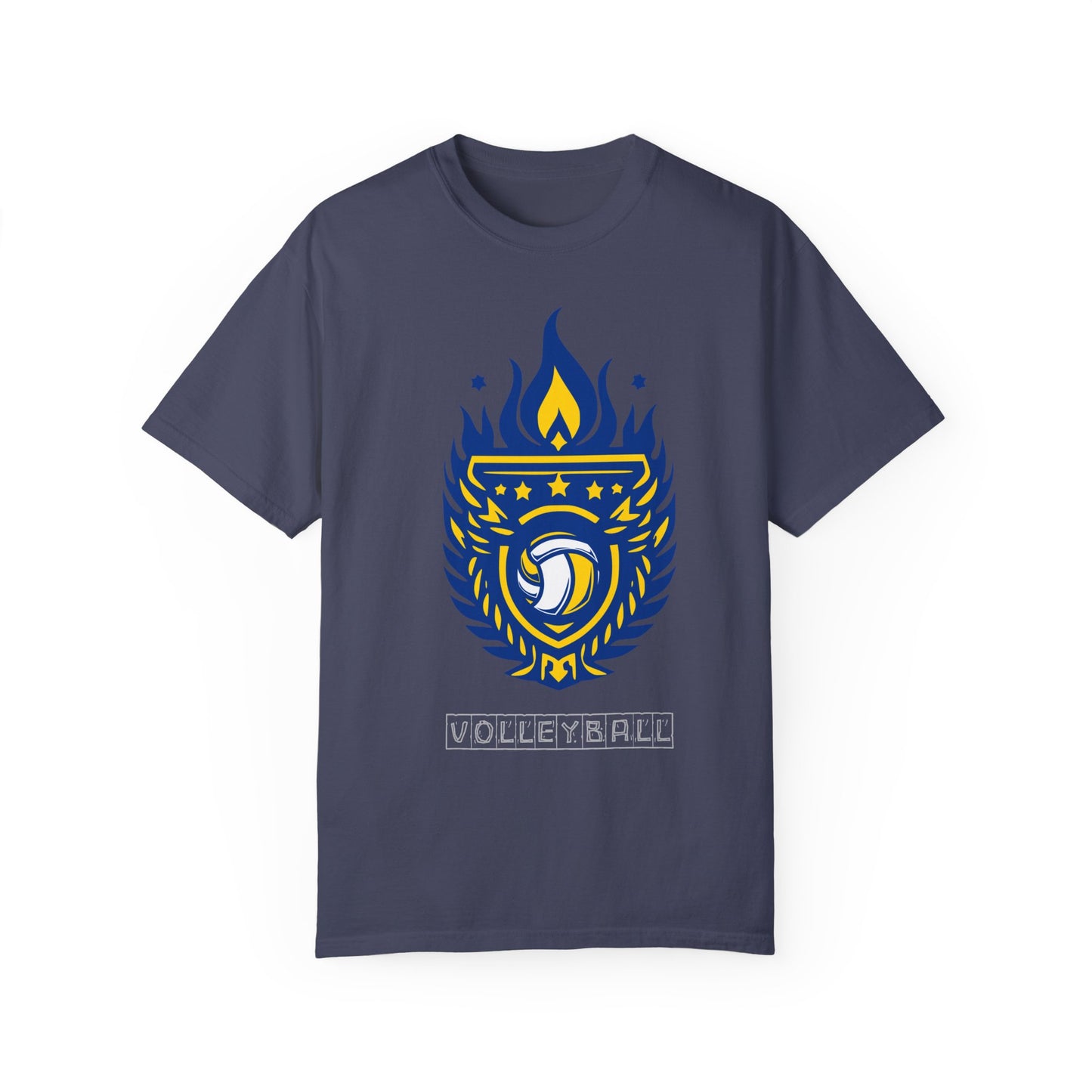 Vintage Volleyball Crest Unisex Garment-Dyed T-shirt