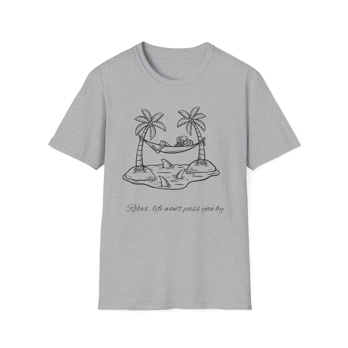 Relaxing Paradise T-Shirt with Hand-Drawn Design, Beach Vibes Tee, Summer Apparel, Eco-Friendly Gift, Vacation Essential
