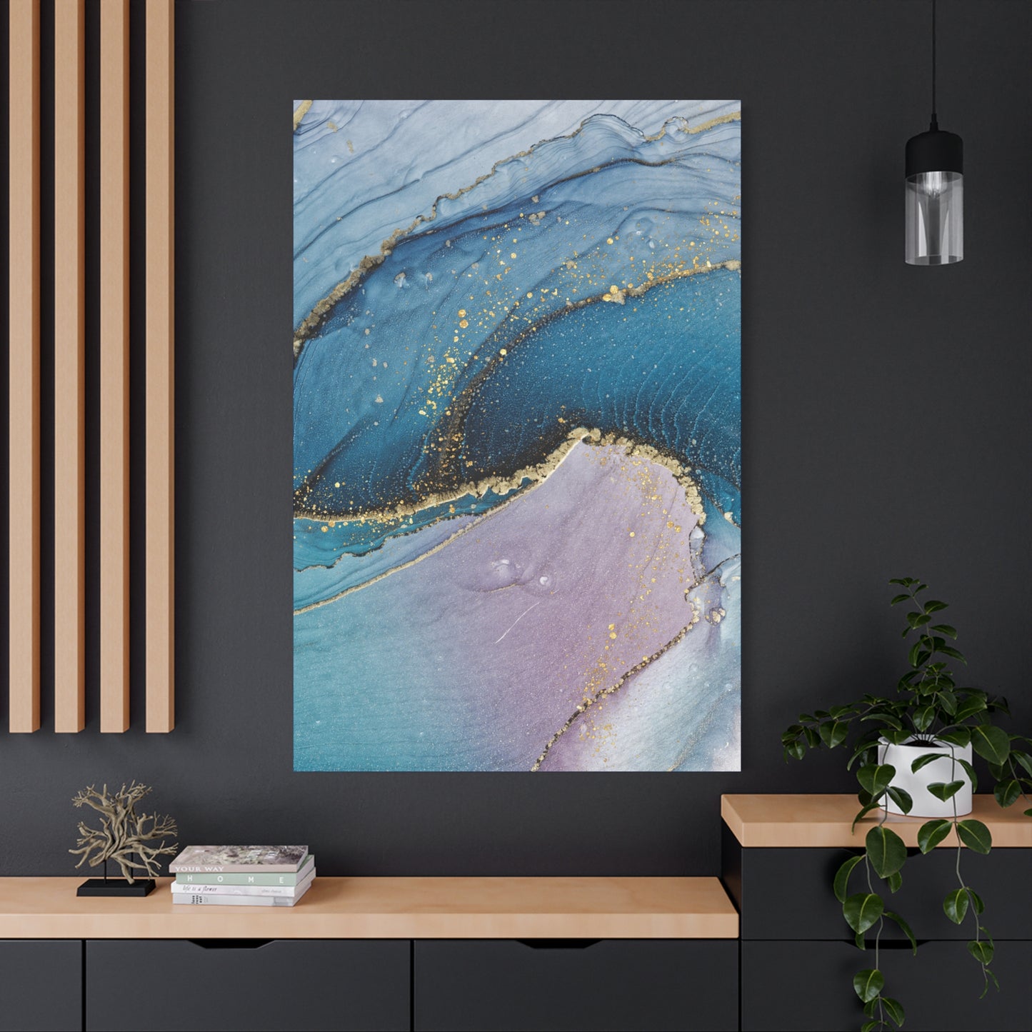 ‘ABSTRACT’ Blue Matte Canvas, Stretched, 1.25"