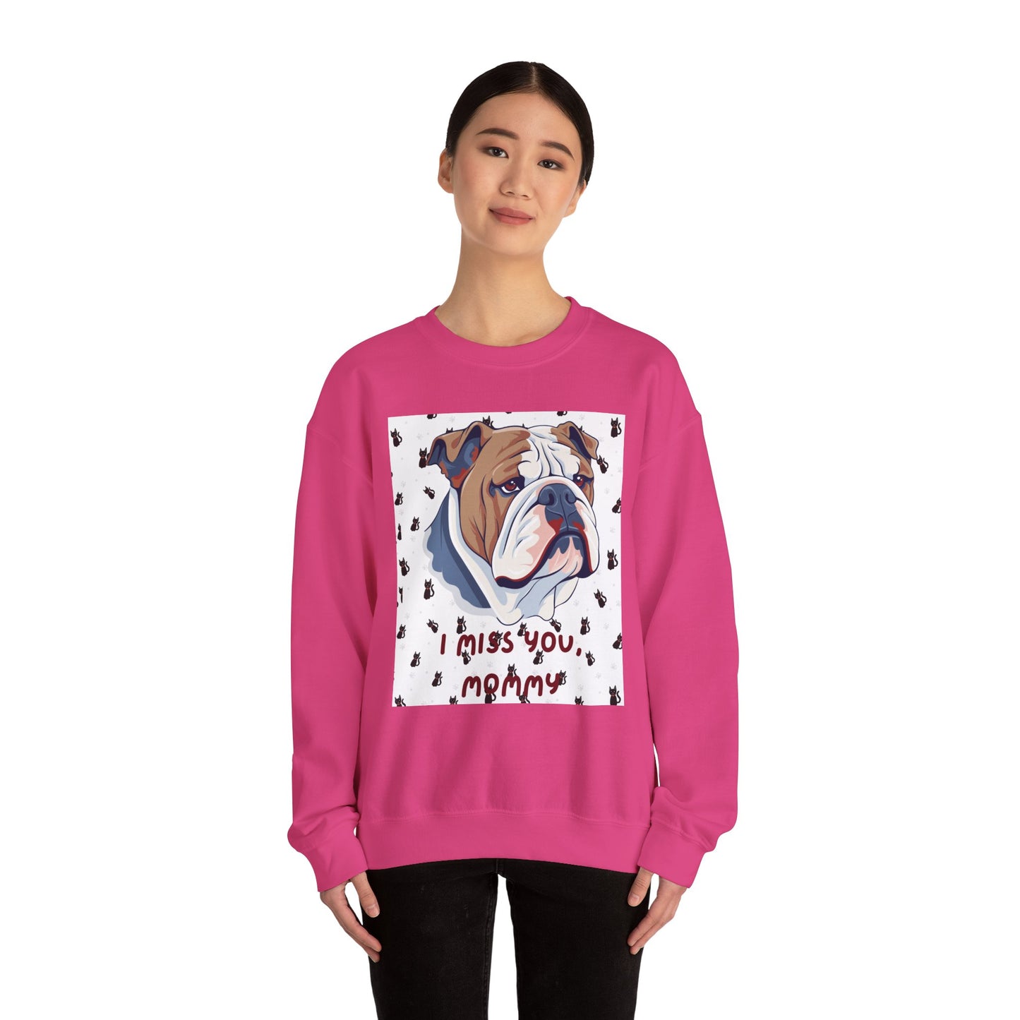I Miss You Mommy Bulldog Sweatshirt - Unisex Heavy Blend™ Crewneck