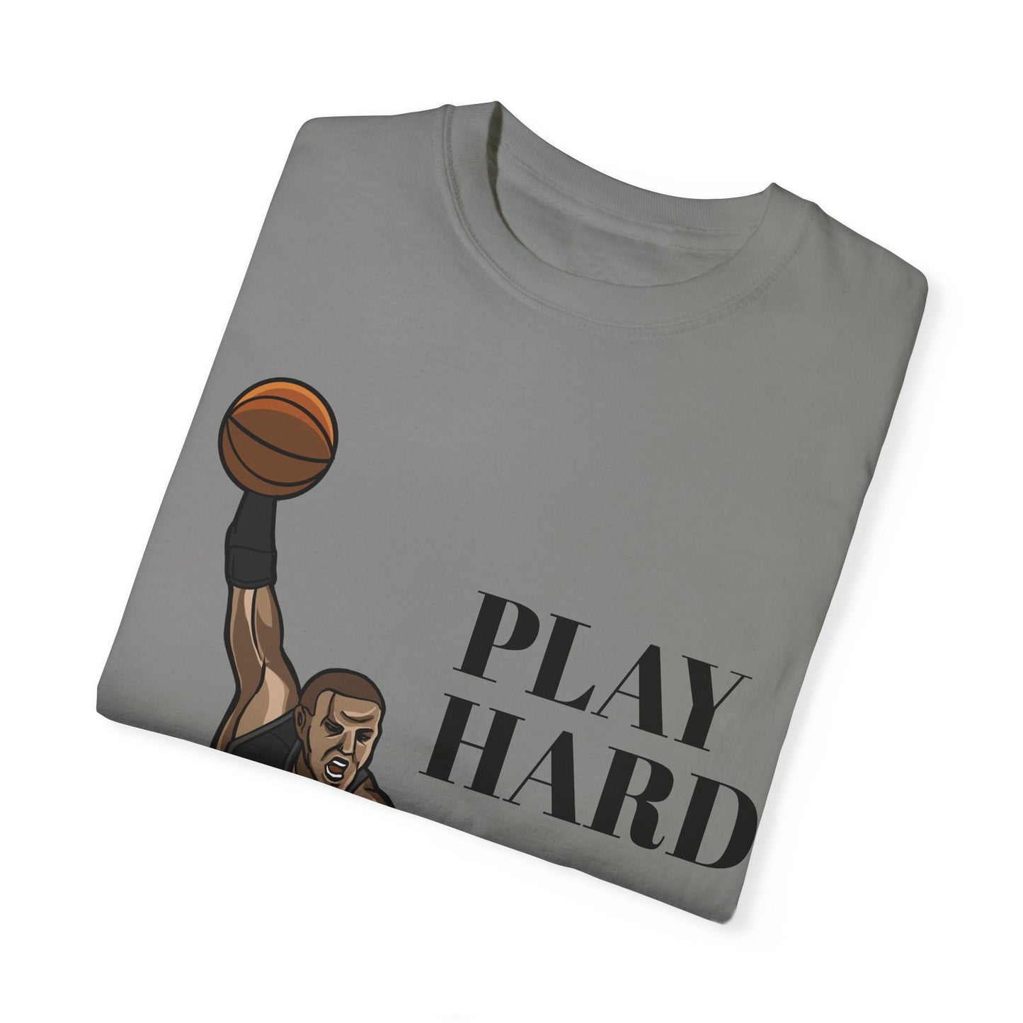 ‘PLAY HARD’ BASKETBALL Unisex Garment-Dyed T-shirt