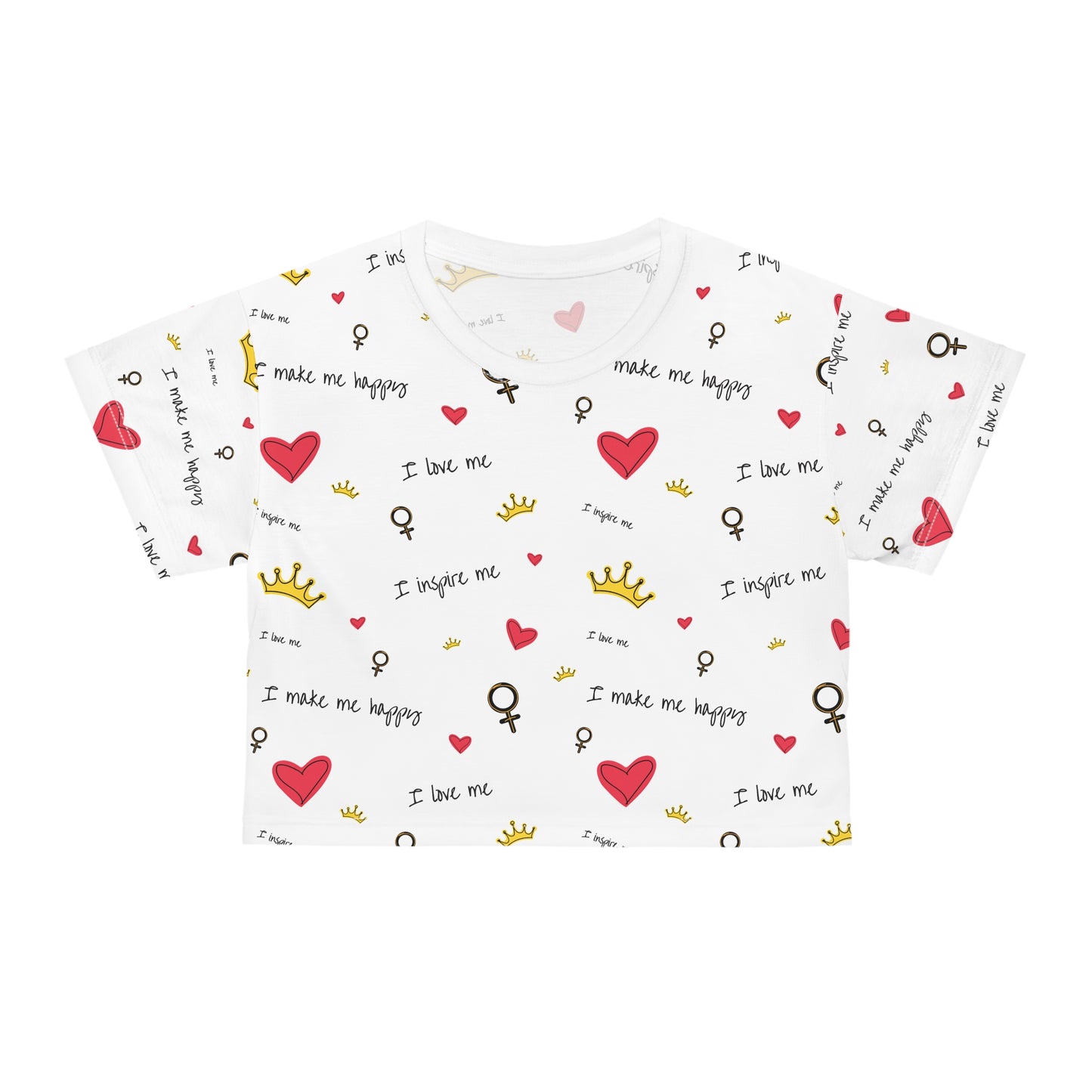 ‘I Love Me’ Crop Tshirt (AOP)