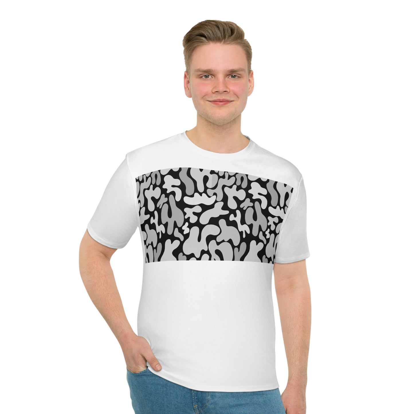 ‘Blck/Gray Pattern’ Men's Loose T-shirt (AOP)