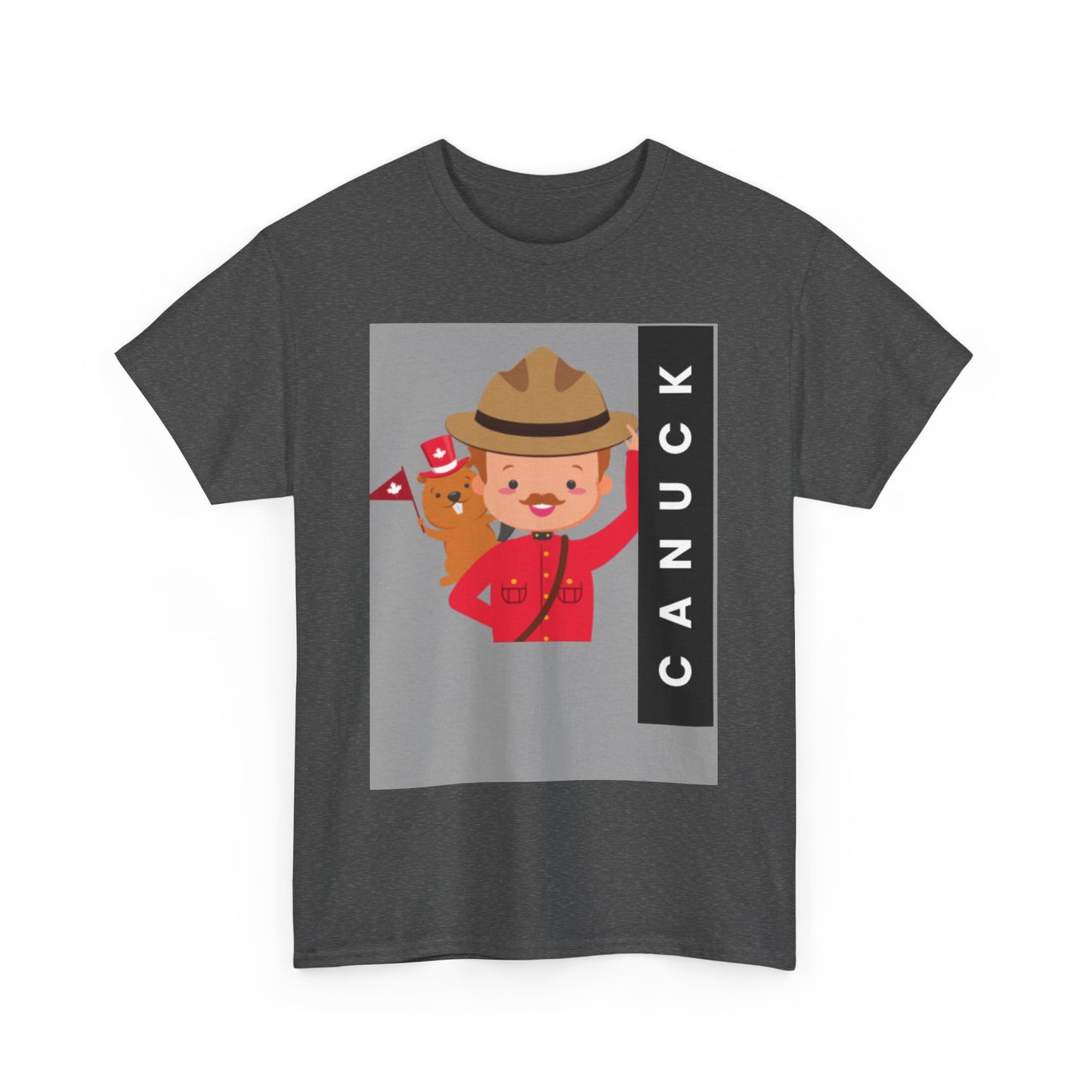 Cute Canuck Bear Unisex Heavy Cotton Tee - Perfect for Canada Day & Winter Celebrations