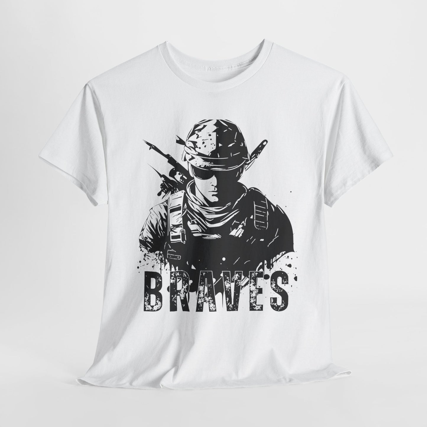 Braves Unisex Heavy Cotton Tee - Bold Military Tribute Shirt