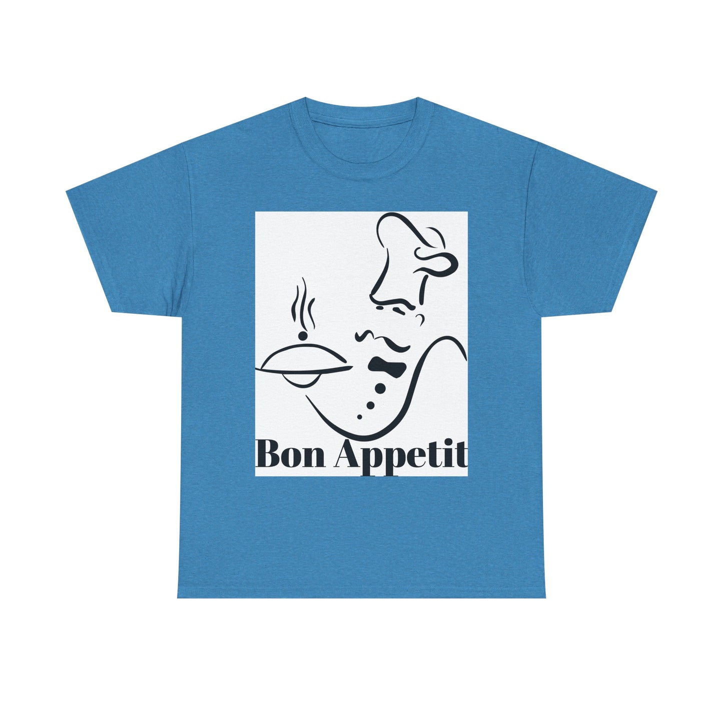 Bon Appetit Chef Unisex Heavy Cotton Tee - Perfect for Food Lovers & Culinary Chefs